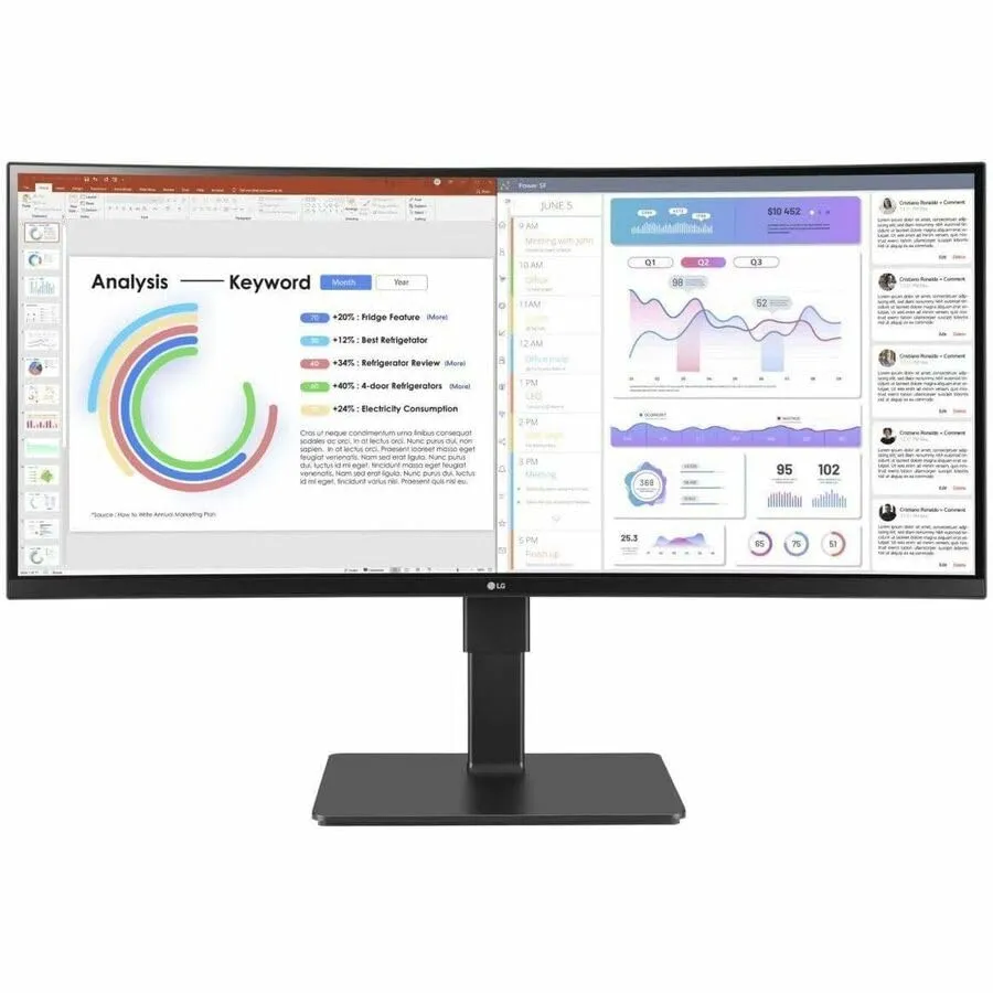 LG Electronics 34BQ77QE-B — LG, 34" MONITOR, 3440X1440, CURVED, 21:9 IPS, HDMI 2.0 (2), DP 1.4, USB TYPE-C, USB 3.0 (2) USB 2.0 (2)