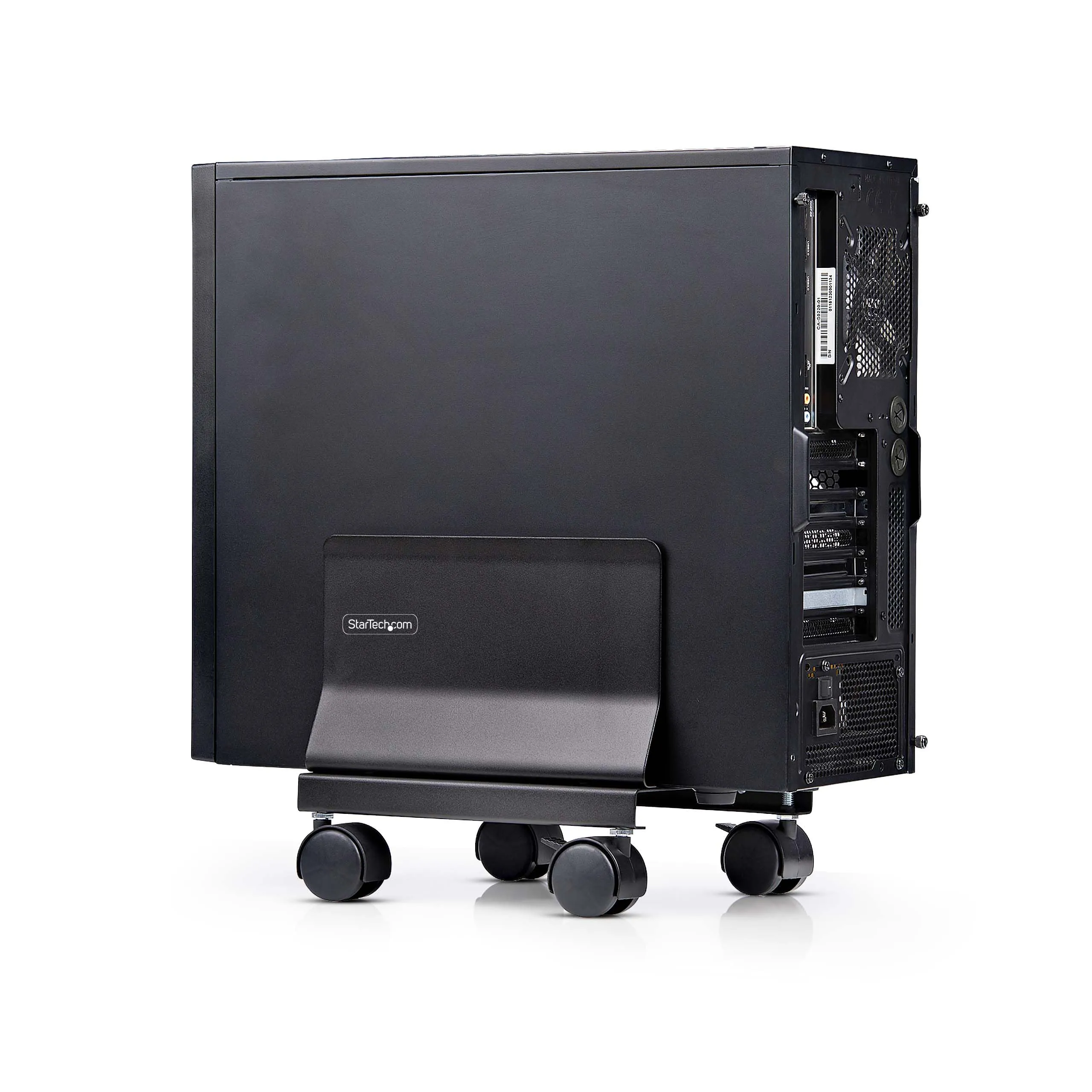STARTECH CPUMOBILESTND — COMPUTER TOWER CART, ROLLING MOBILE CPU CADDY ON WHEELS (CASTERS), MAX LOAD 46.3