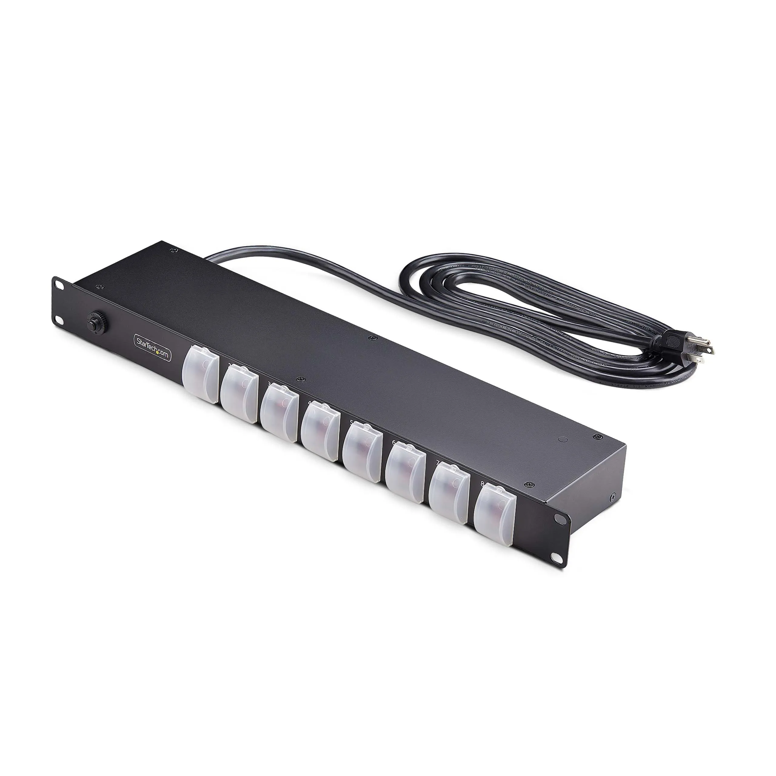 STARTECH 8NS8-RACK-MOUNT-PDU — 8-OUTLET HORIZONTAL RACK MOUNT PDU, 1U POWER STRIP, INDIVIDUAL OUTLET ON/OFF SWI