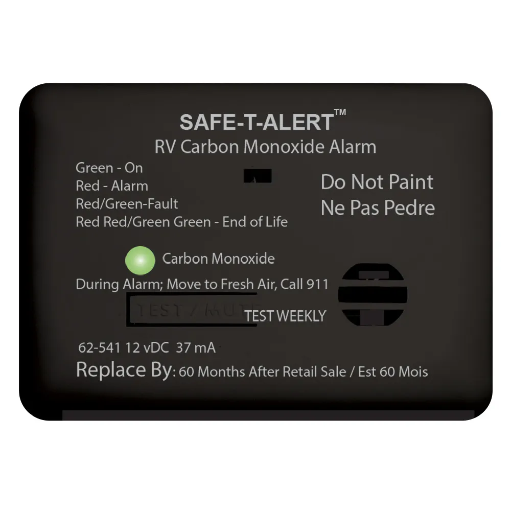 Safe-T-Alert 62-541-BL — 62 Series Carbon Monoxide Alarm - 12V - RV - Black
