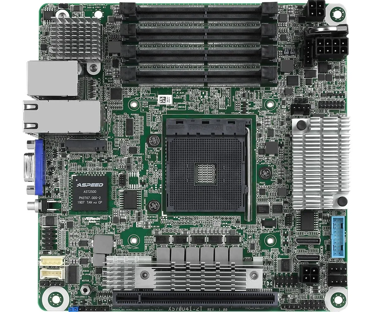 ASRock X570D4I-2T — ASROCK RACK X570D4I-2T MINI-ITX SERVER MOTHERBOARD AM4 PGA 1331 X570 AMD RYZEN 3