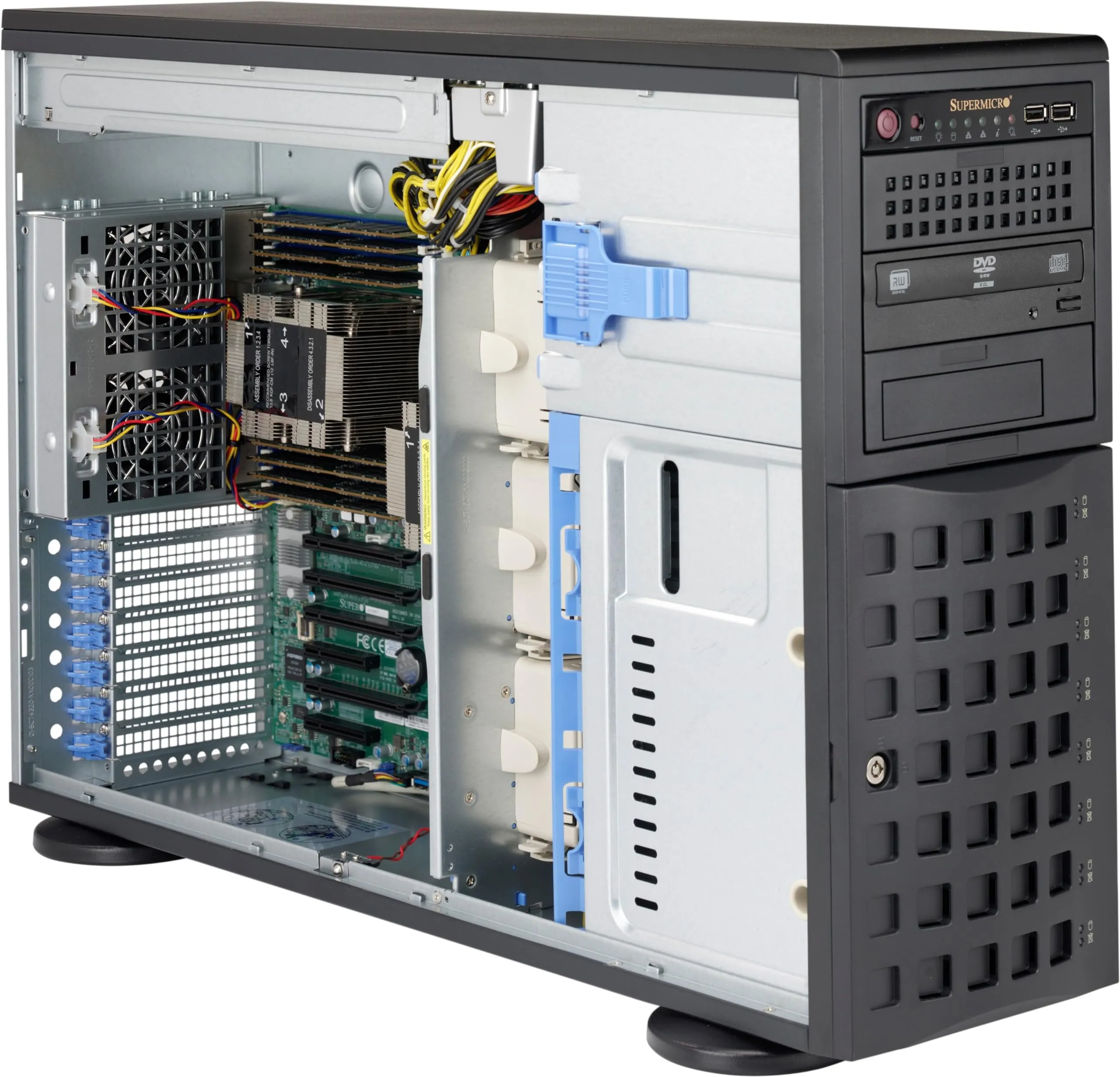 Supermicro CSE-745BAC-R1K23B-SQ — Supermicro 4U Tower Chassis for E-ATX Motherboards