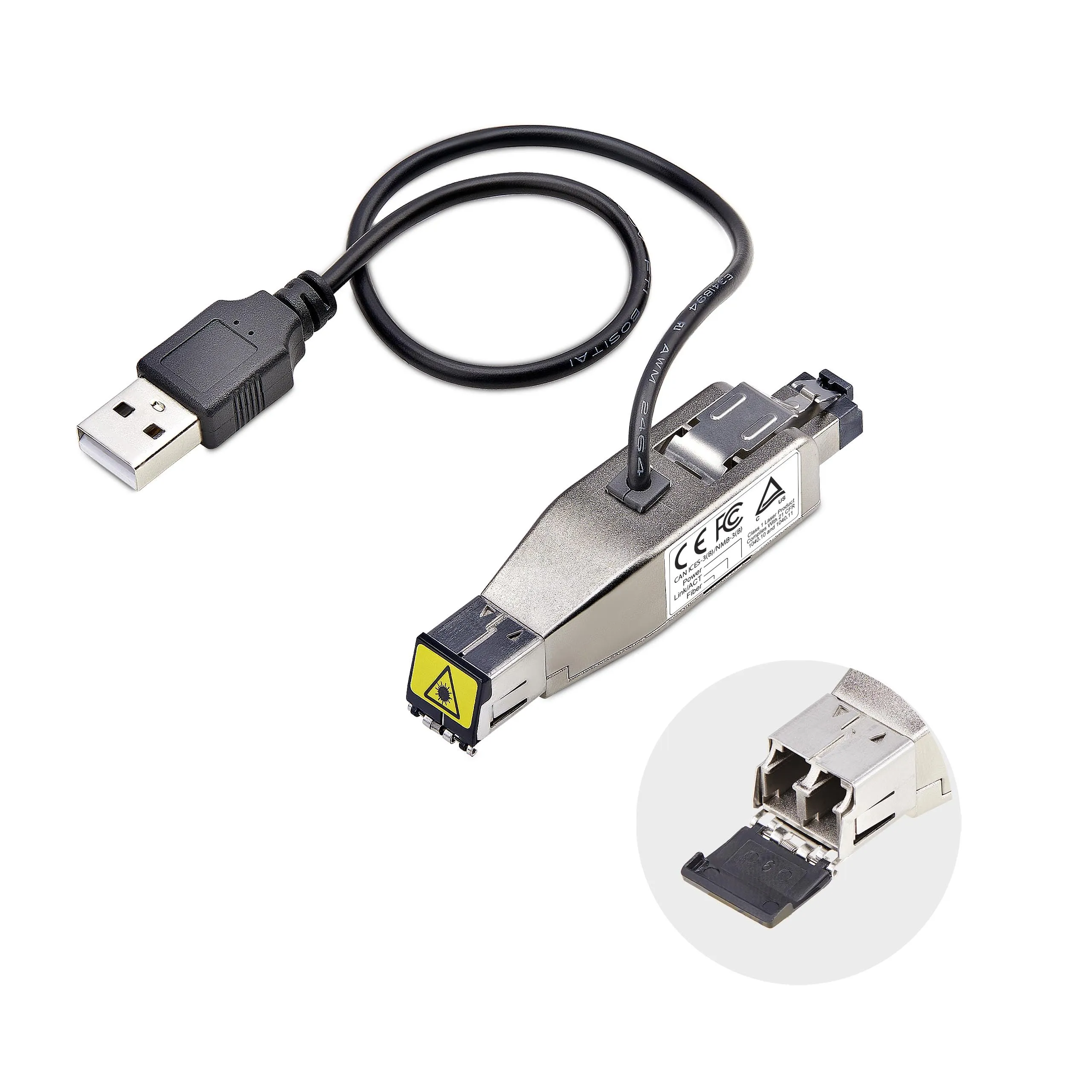 STARTECH D01ML55U-FIBER-MEDIA — GIGABIT FIBER TO RJ45 ETHERNET MEDIA CONVERTER DONGLE, OPTICAL SINGLEMODE 10KM/M