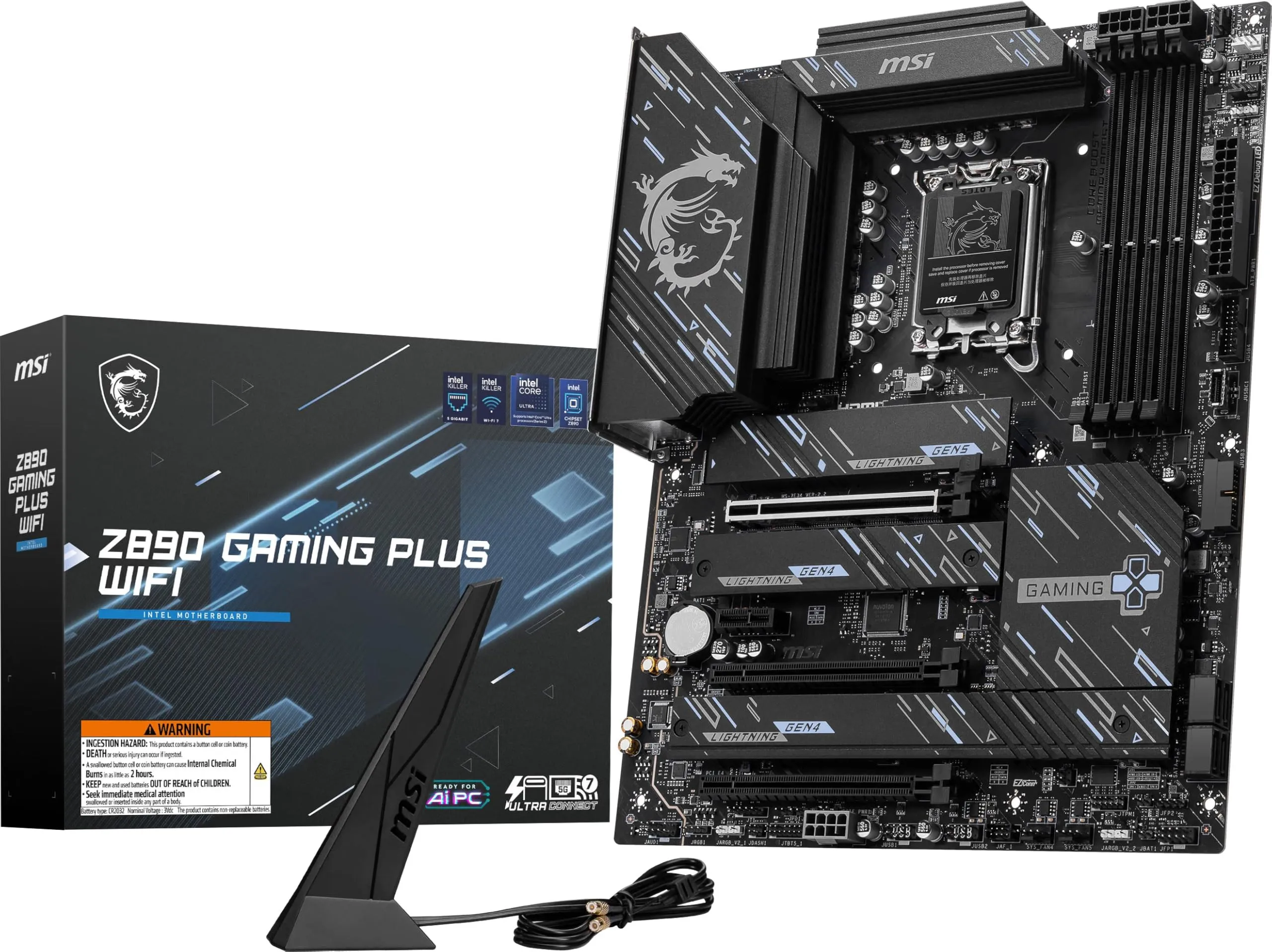 MSI Z890GAMINGPWIFI — MSI Z890 GAMING PLUS WIFI ATX Motherboard for Intel CPUs