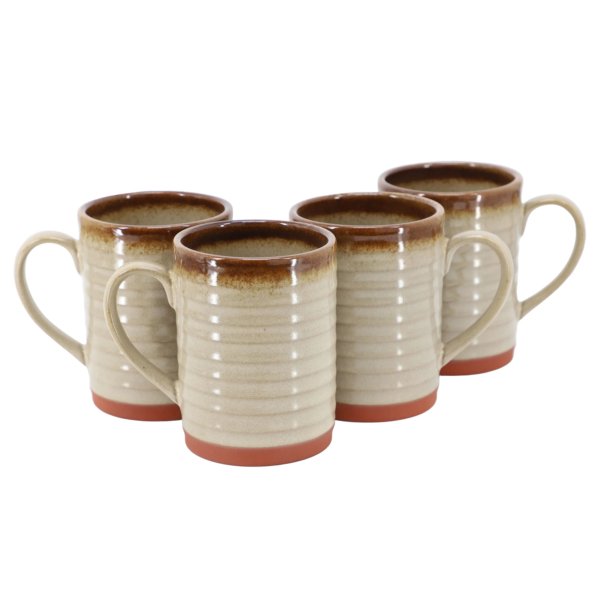 Gibson 142558.01 — Gibson Home Terra Bella 4 Piece Terracotta Mug Set - Smoke