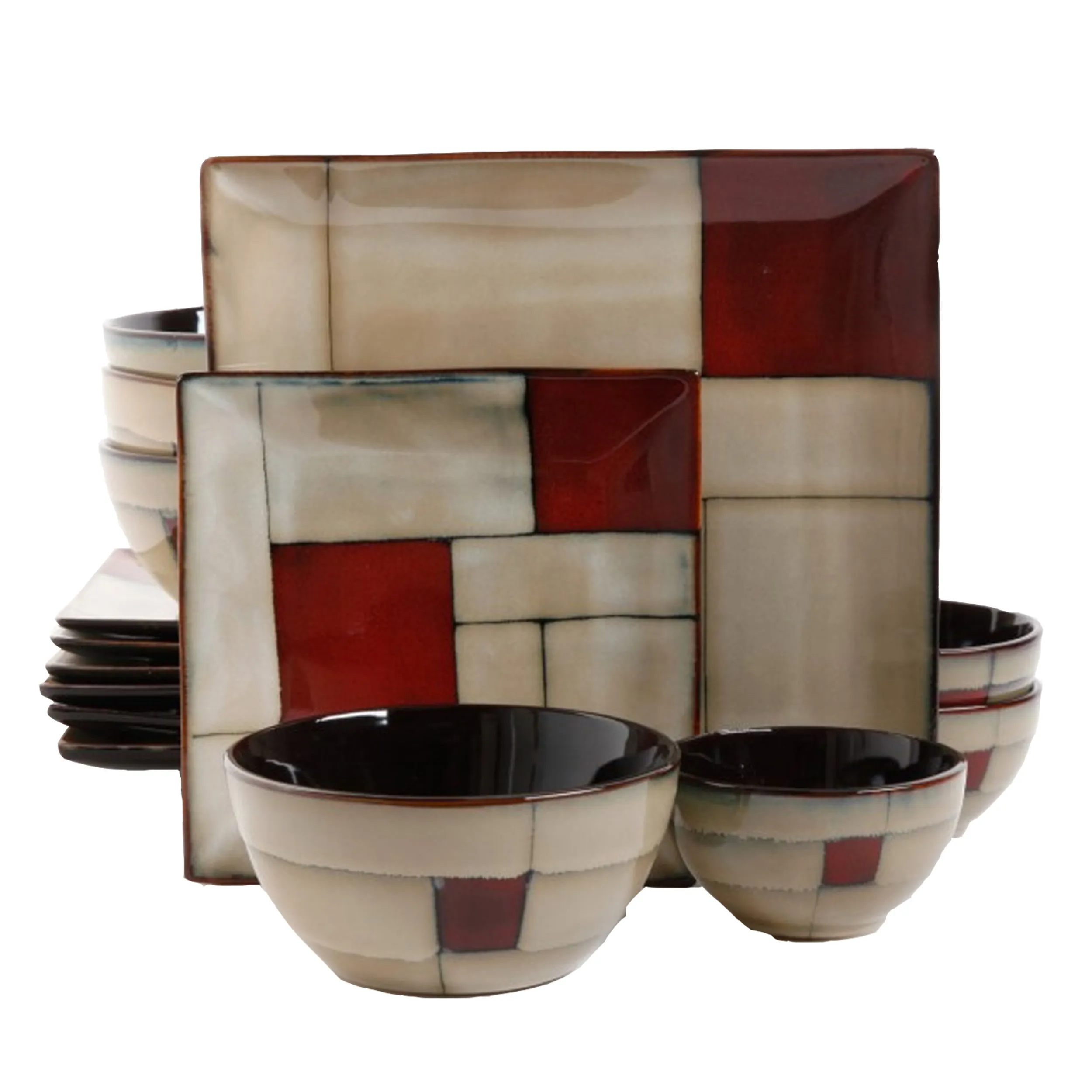 Gibson 108219.16RM — Gibson Elite Azeal 16-Piece Dinnerware Set - Taupe