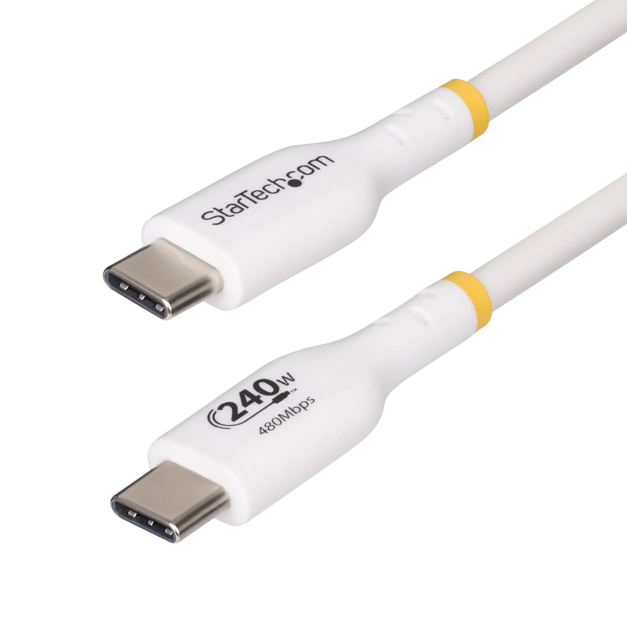 STARTECH USB2EPR10FW — 10FT WHITE USB-C CHARGING CABLE, USB-IF CERTIFIED USB C CABLE, 240W PD EPR, USB