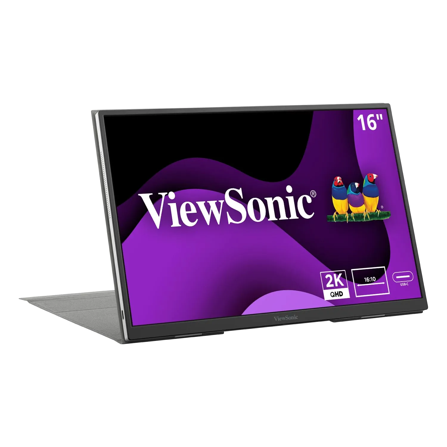 VIEWSONIC VG1656-2K — 16IN PORTABLE WQXGA IPS MONITOR WITH 65W USB C AND SMART COVER DESIGN, 2560 X 16