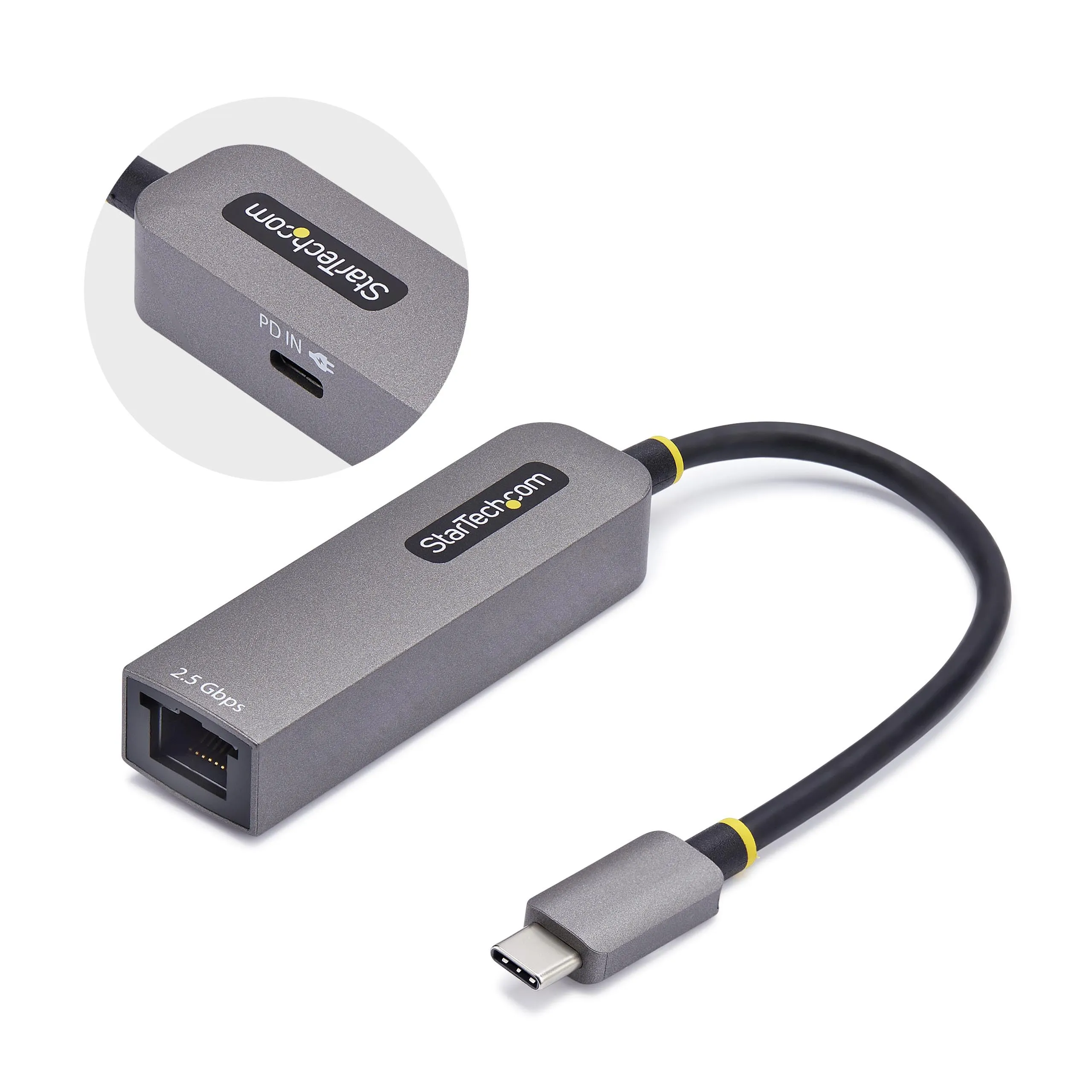 STARTECH 2GPD3-USB-C-ETHERNET — 2.5GBE USB-C TO ETHERNET ADAPTER, 100W PD PASS-THROUGH, NBASE-T NIC, USB 3.0 TYP