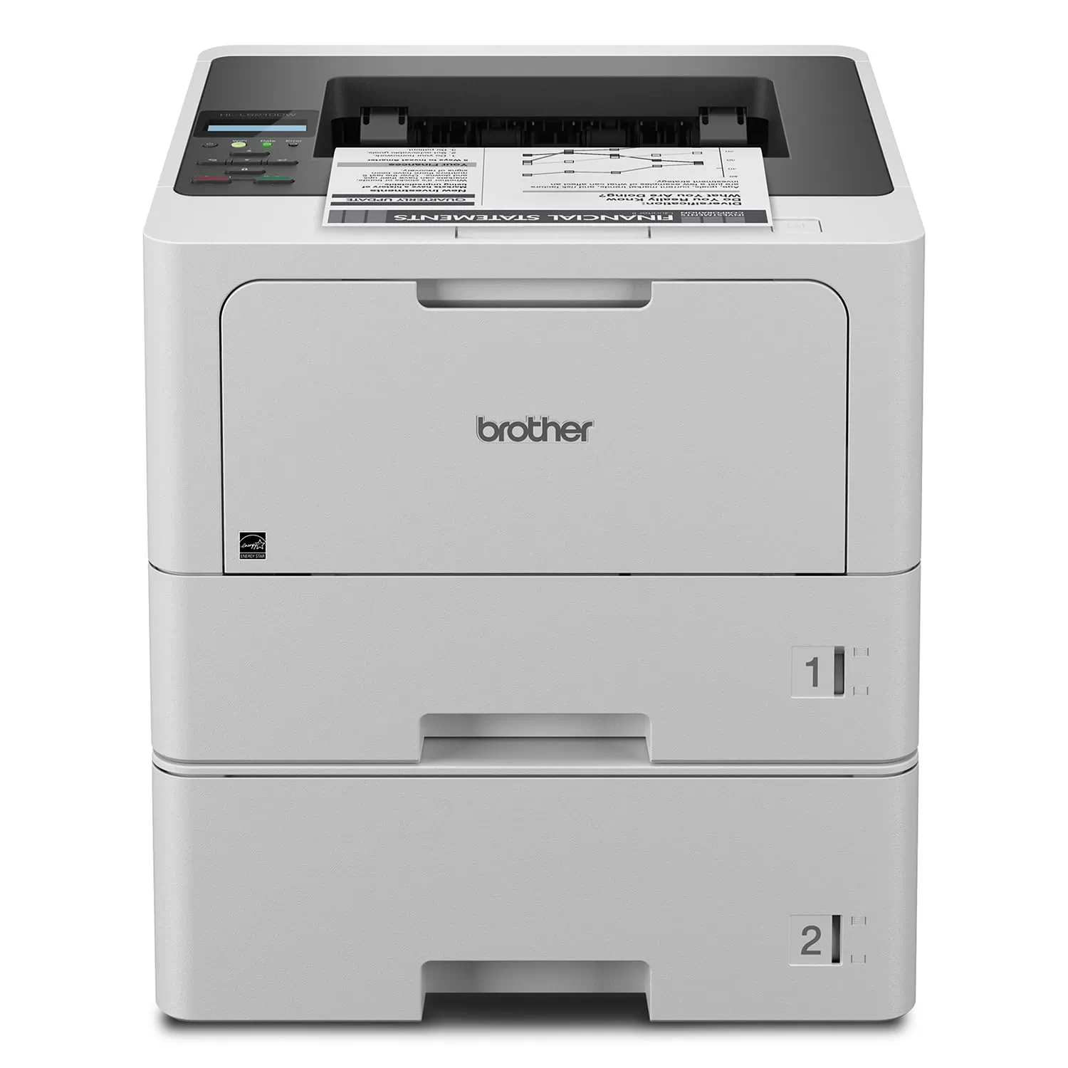 Brother HLL5210DWT — BUSINESS LASER PRINTER WITH DUAL PAPER TRAYS, WIRELESS NETWORKING, AND DUPLEX PR