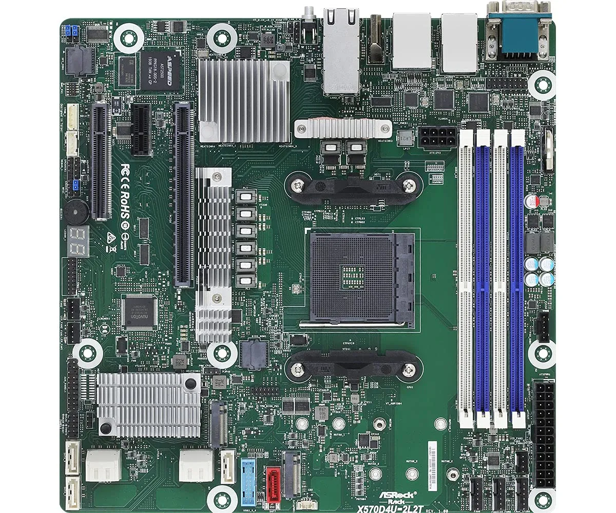 ASRock X570D4U-2L2T — ASROCK RACK X570D4U-2L2T MICRO-ATX SERVER MOTHERBOARD AMD AM4 PGA 1331 DUAL 10GL