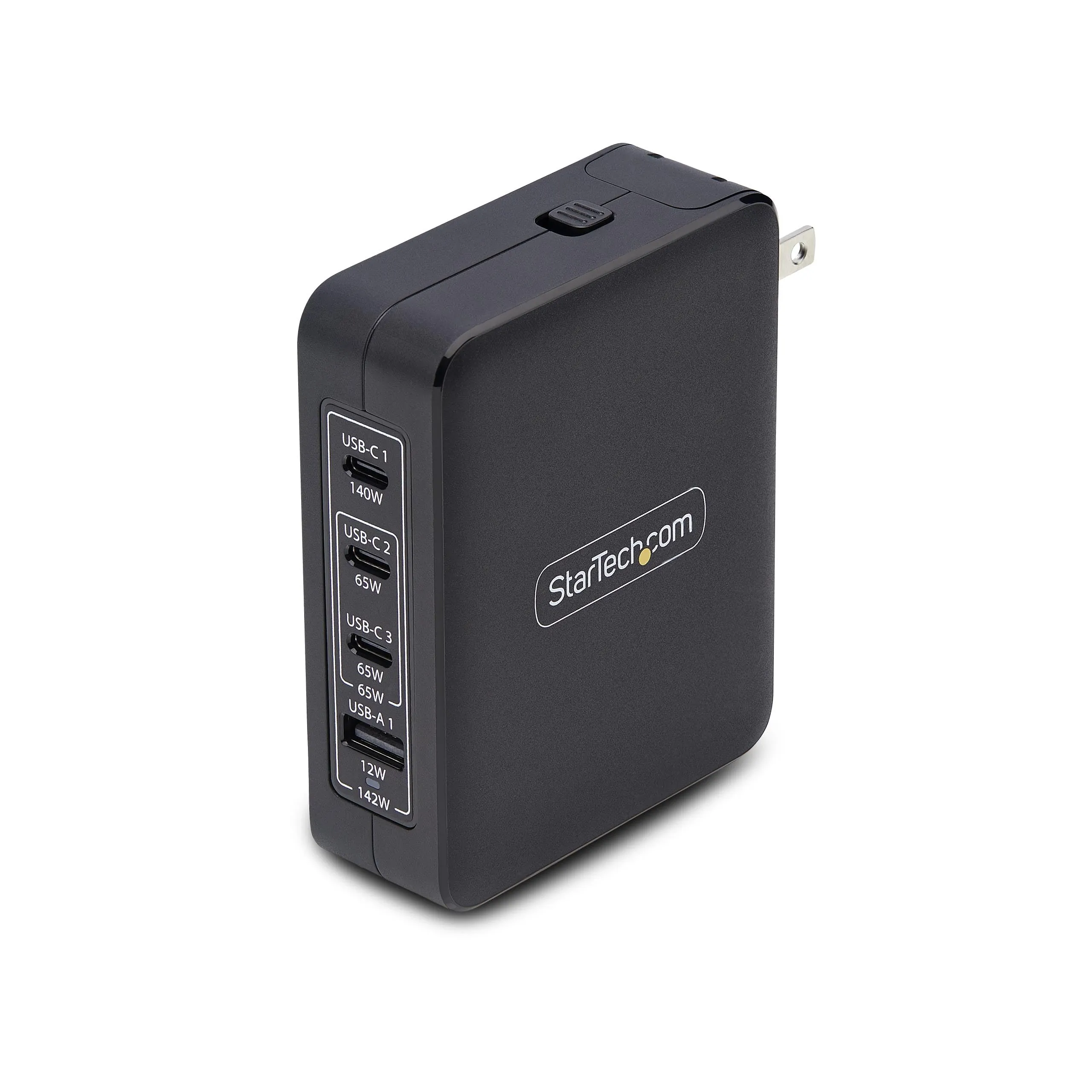STARTECH 3114GCU-WALL-CHARGER — 140W USB-C WALL CHARGER, 3X USB-C/1X USB-A, PORTABLE PD 3.1 INTERNATIONAL GAN PO