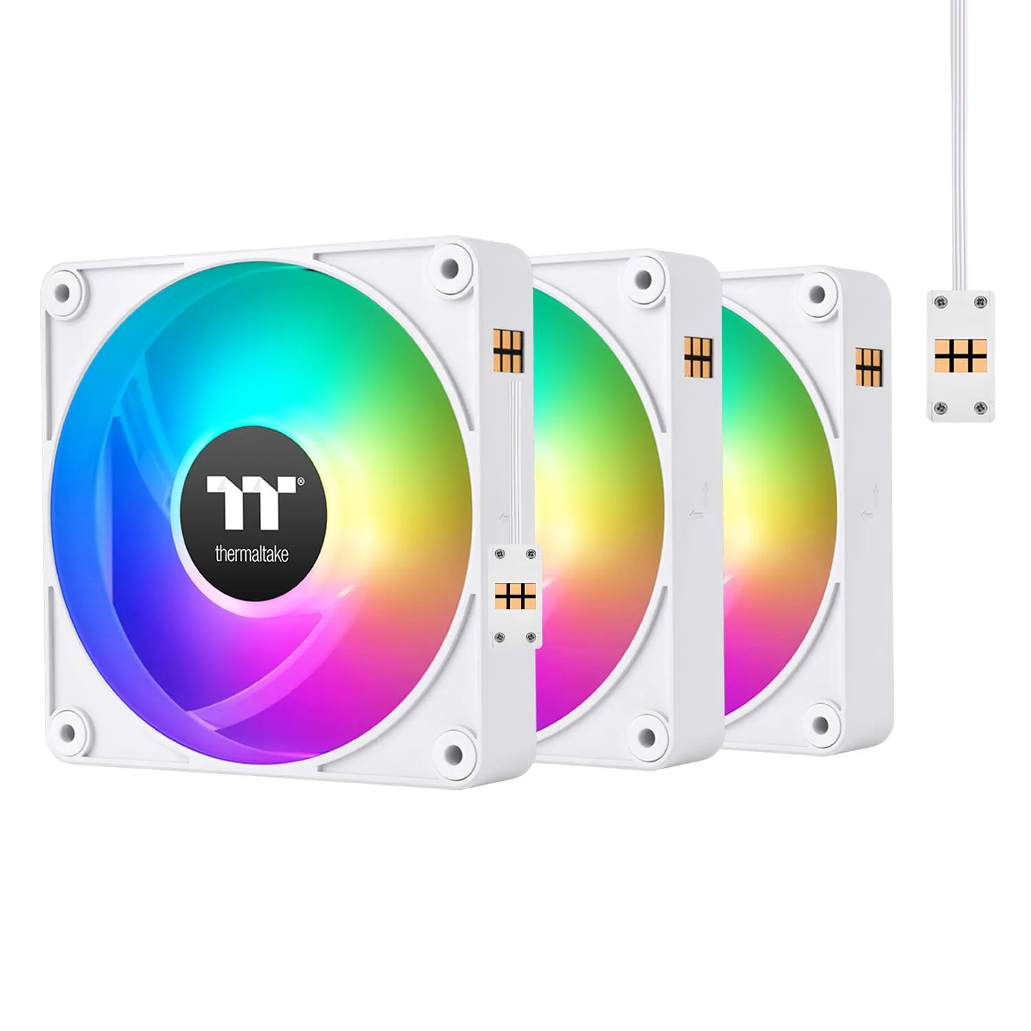 Thermaltake CL-F190-PL12SW-A — THERMALTAKE CT120 EX ARGB SYNC PC COOLING FAN (3-FAN PACK) - WHITE