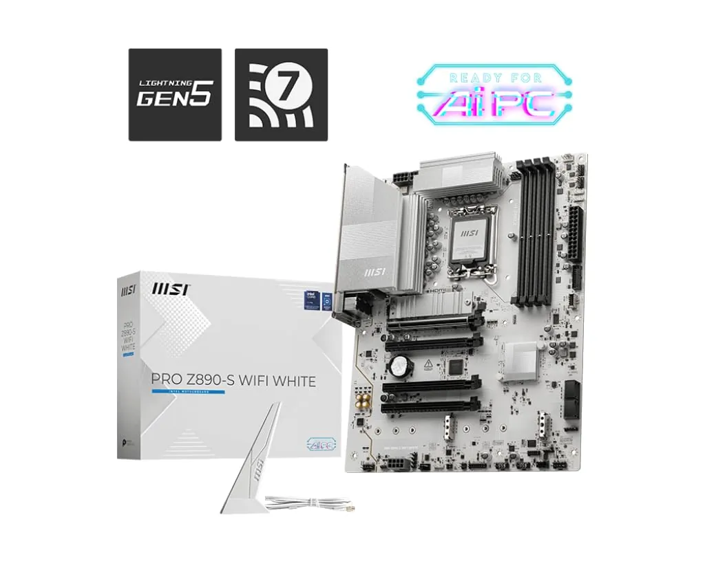 MSI Z890SWHITEWIFI — MSI PRO Z890-S WiFi Motherboard - Socket 1851 - DDR5