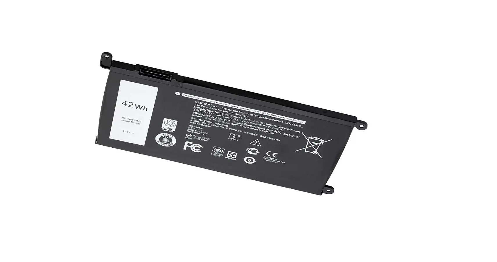 Total Micro WDX0R-TM — Total Micro 42Whr 11.4V 3-Cell Battery For Dell Inspiron 15 Wdxor WDXOR-TM