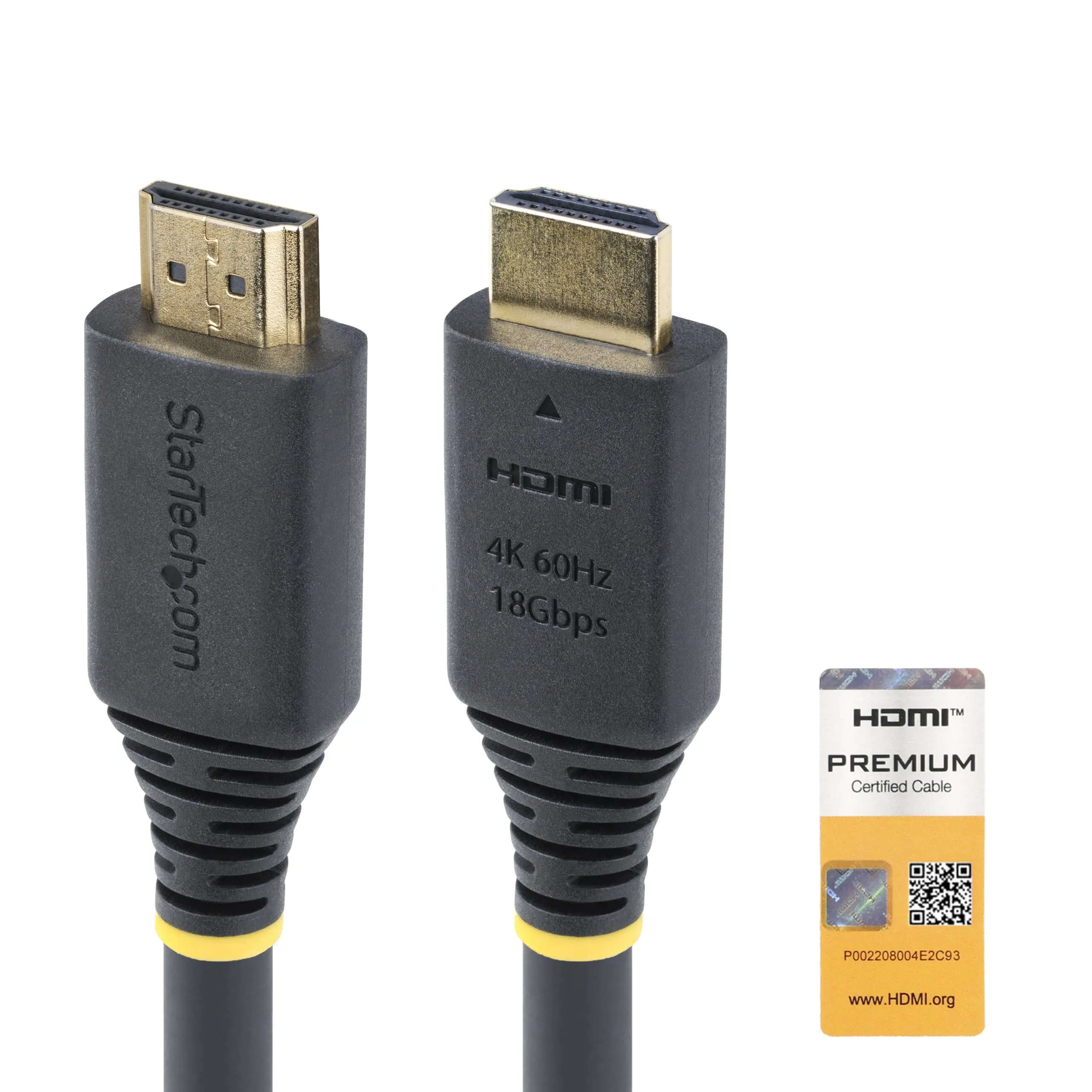 STARTECH HDMI2-CABLE-4K60-25F — 25FT (7.6M) PREMIUM CERTIFIED HIGH SPEED HDMI CABLE, 4K 60HZ/1440P 144HZ, HDR10/