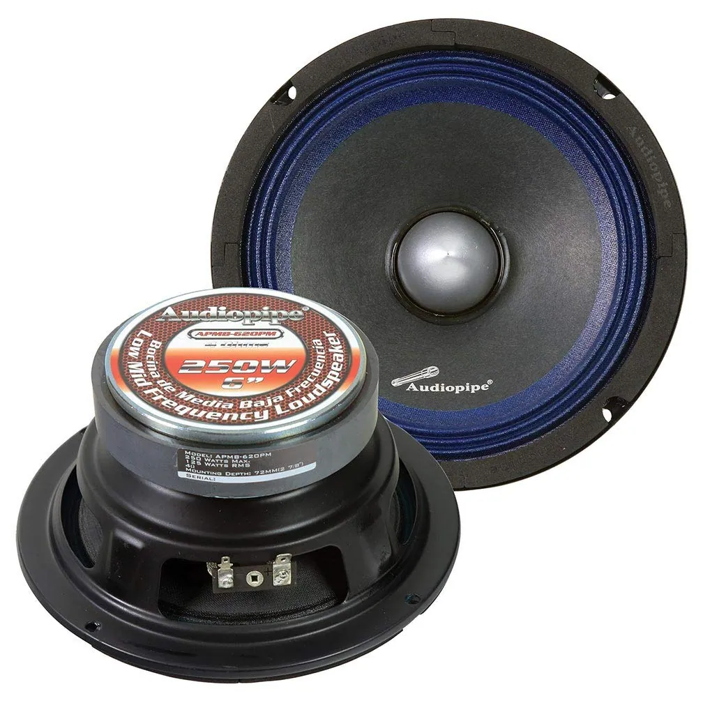 Audiopipe APMB620PM - Audiopipe 6-Inch Low Mid Frequency Loudspeaker - 250W Max