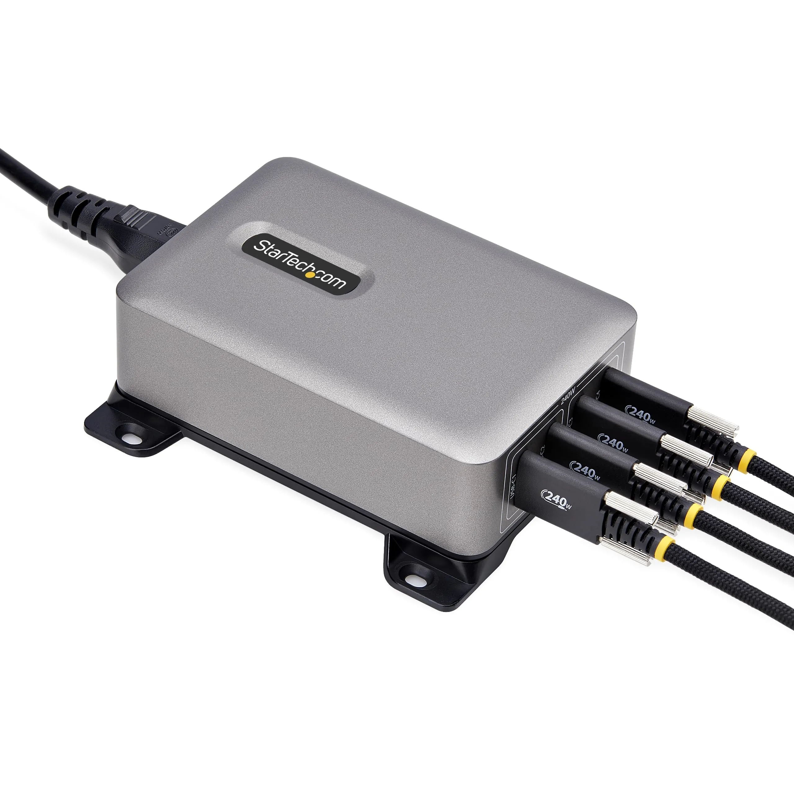 STARTECH 424DNA-USB-C-CHARGER — 4-PORT MULTI-DEVICE USB-C CHARGER, 240W TOTAL, SINGLE PORT 140W EPR, PD 3.1, SCR