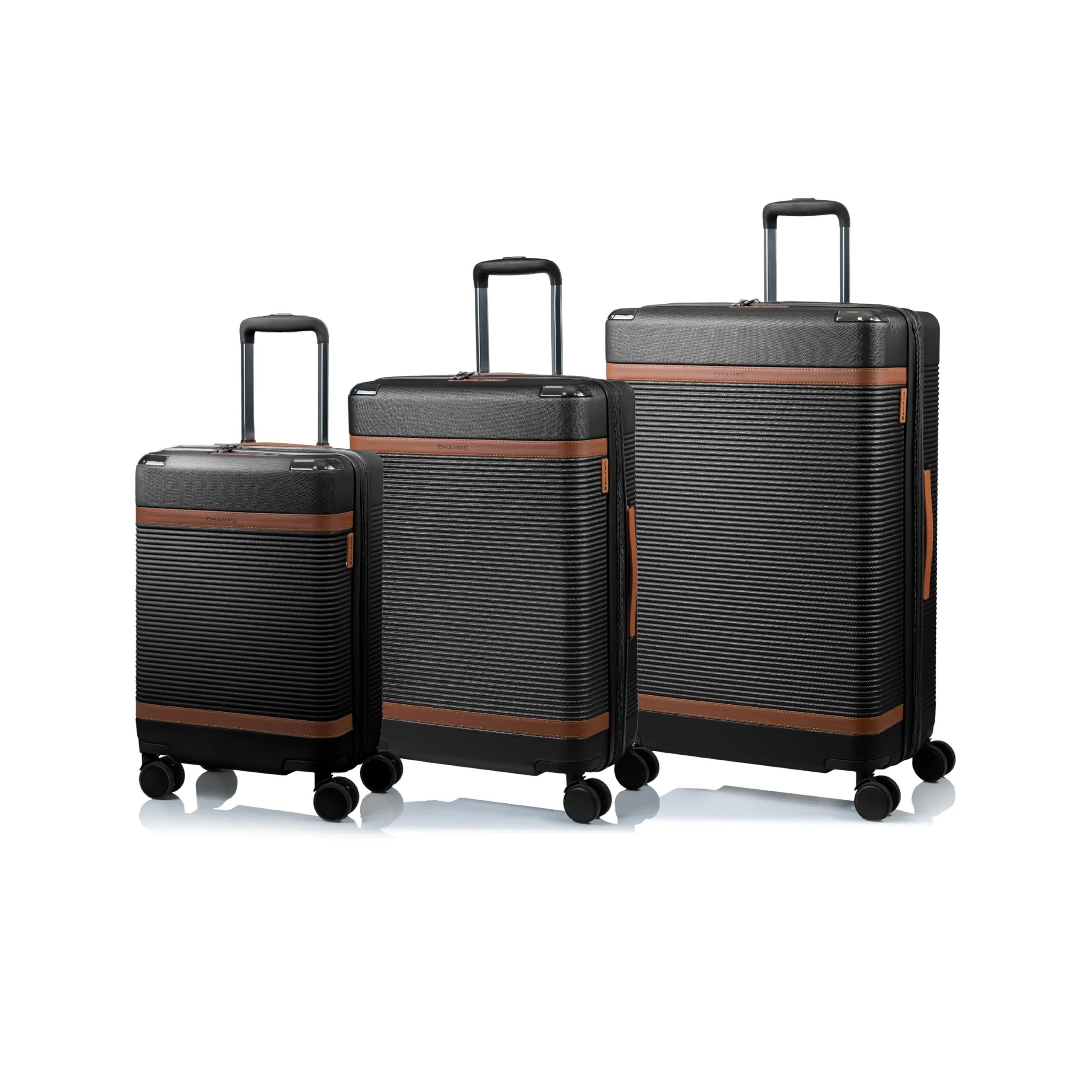 Parfums Des Champs S1033-BLACK — CHAMPS Vintage III 3-Piece Luggage Set