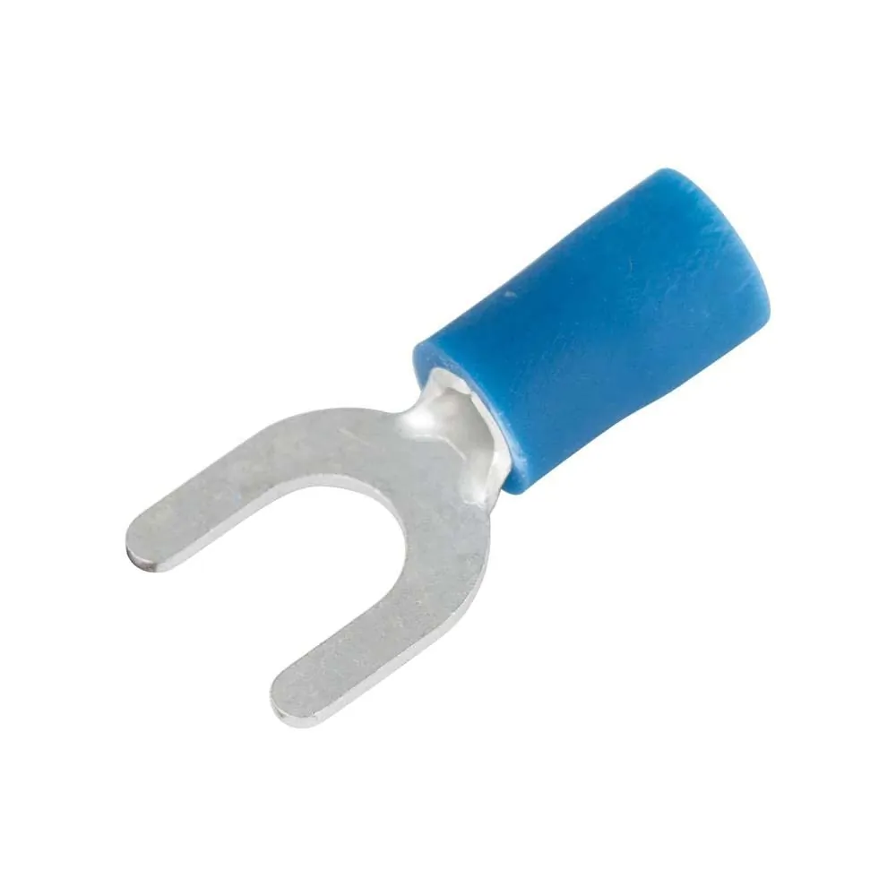 Xscorpion ST8B — Xscorpion Blue Spade Terminals #8 16-14 Gauge - 100 Pack