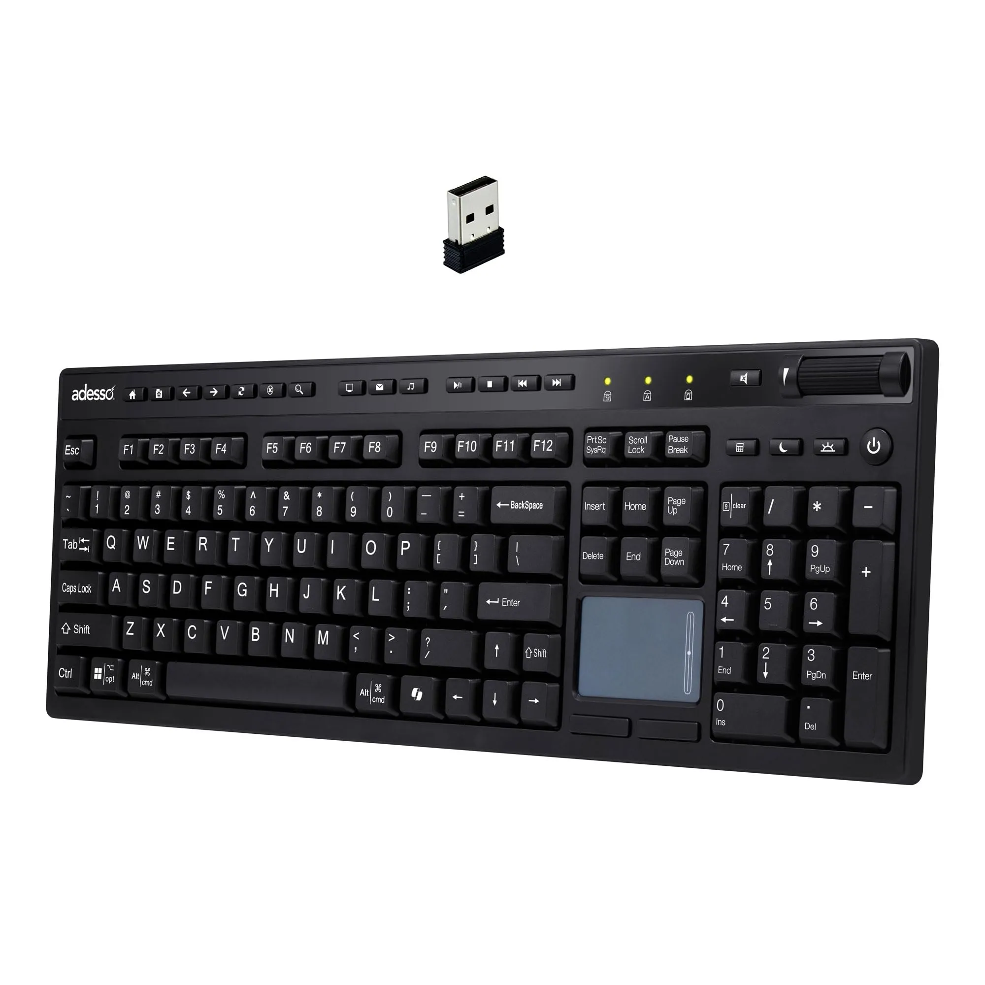 Adesso WKB-4450UB — 2.4GHZ WIRELESS DESKTOP TOUCHPAD KEYBOARD
