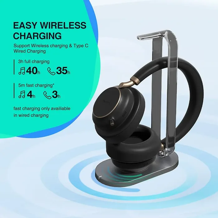 Yealink-BH76 PLUS WITH CHARGING STAND TEAMS BLACK USB-C/