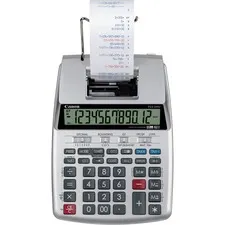 CANON CNM P23DHV3 — Canon P23-DHV-3 12-digit Printing Calculator - Clock, Calendar, Decimal Point Selector Switch, Sign Change - 2.2" Height x 6.4" Width x 9.1" Length - Silver - 1 Each