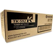 KYOCERA TK592K — Kyocera (TK-592K) Black Toner Cartridge + Waste Toner Bottle (7000 Yield)