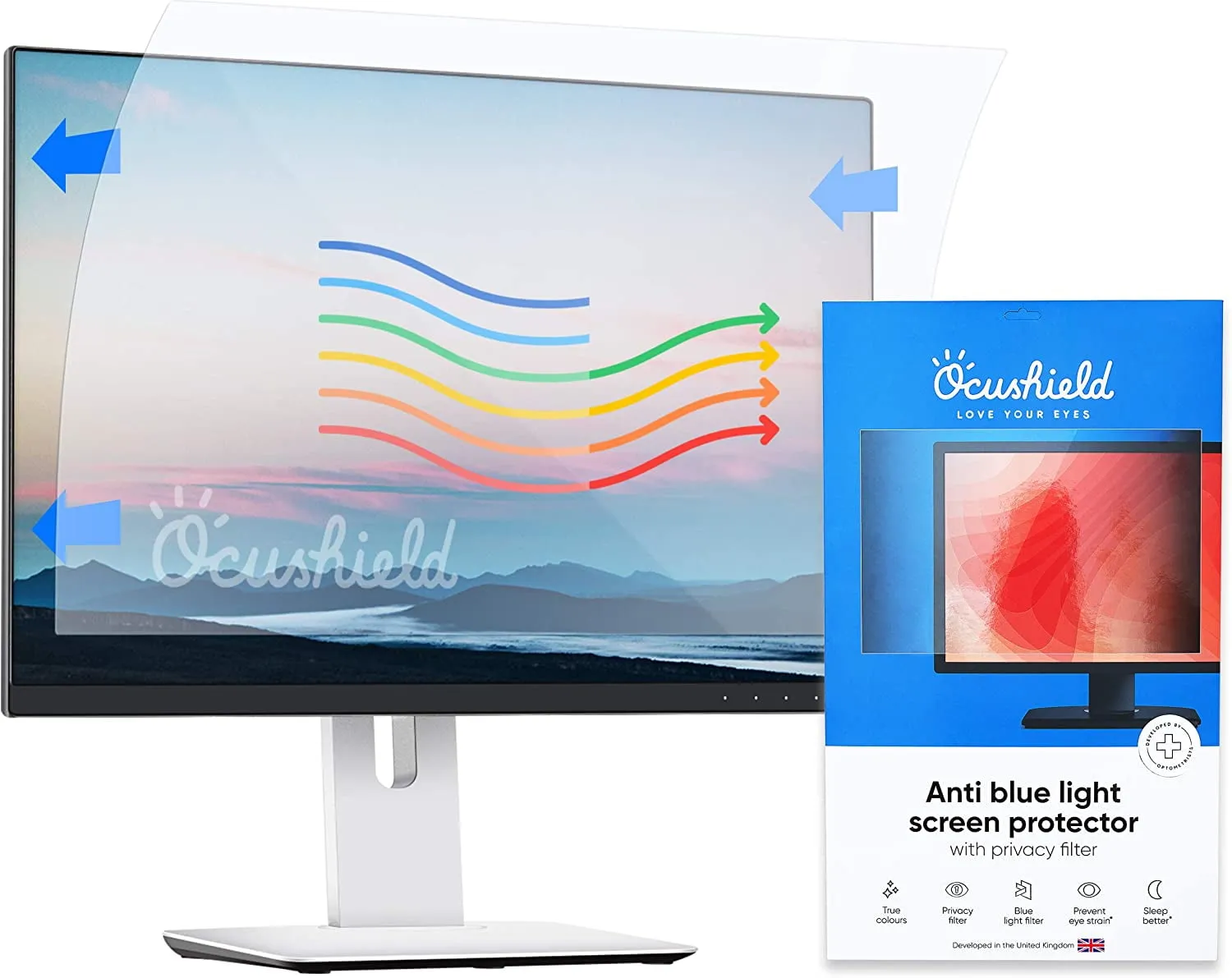 PRESTIGE INTERNATIONAL OCUVDU24AZ — LAPTOP & MONITOR 24 W (16:10) (519 X 325MM) - FILM (PRIVACY + BLUE LIGHT)