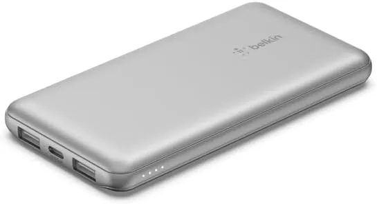Belkin BPB011BTSL — 10K POWER BANK, USB-A & C 15W, SILVER