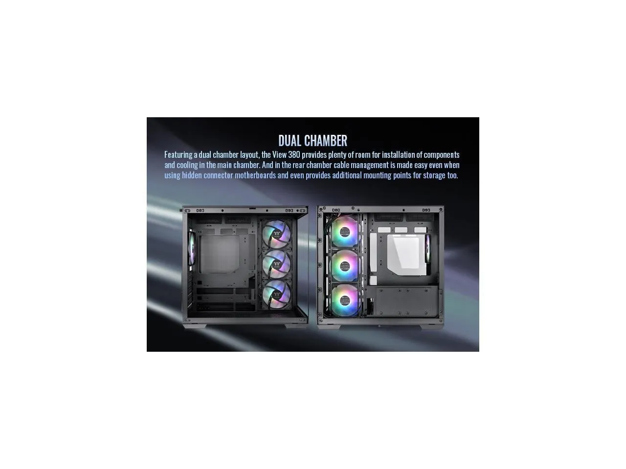 Thermaltake CA-1Z2-00M1WN-00 — View 380 TG ARGB Mid Tower Case - Black