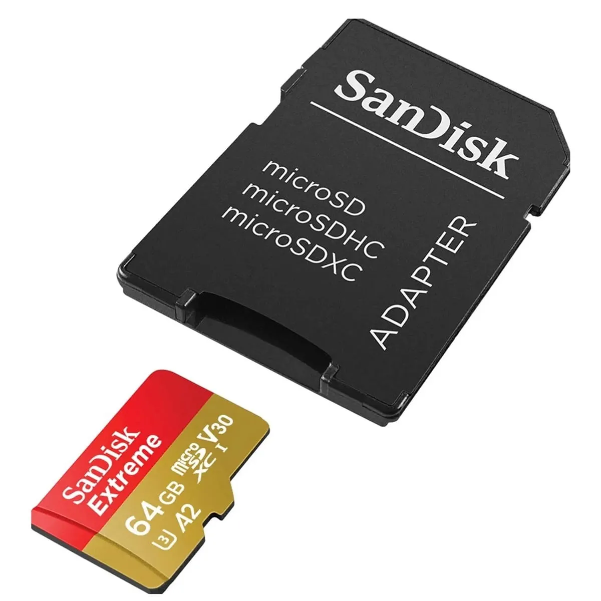 Western Digital SDSQXAH-064G-AN6MA - SanDisk Extreme 64GB microSDXC Memory Card with Adapter