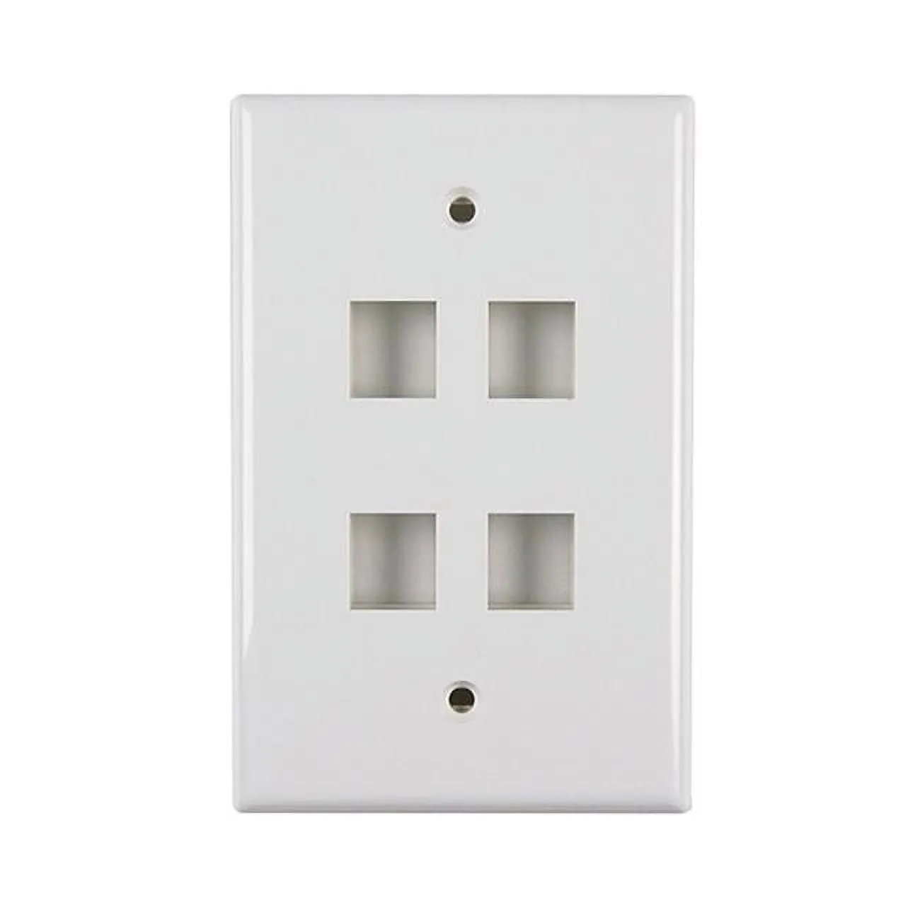 Wavenet WAV-FACE-4-WH-25PK — 4-Port White Flush Mount Faceplate - Pack of 25