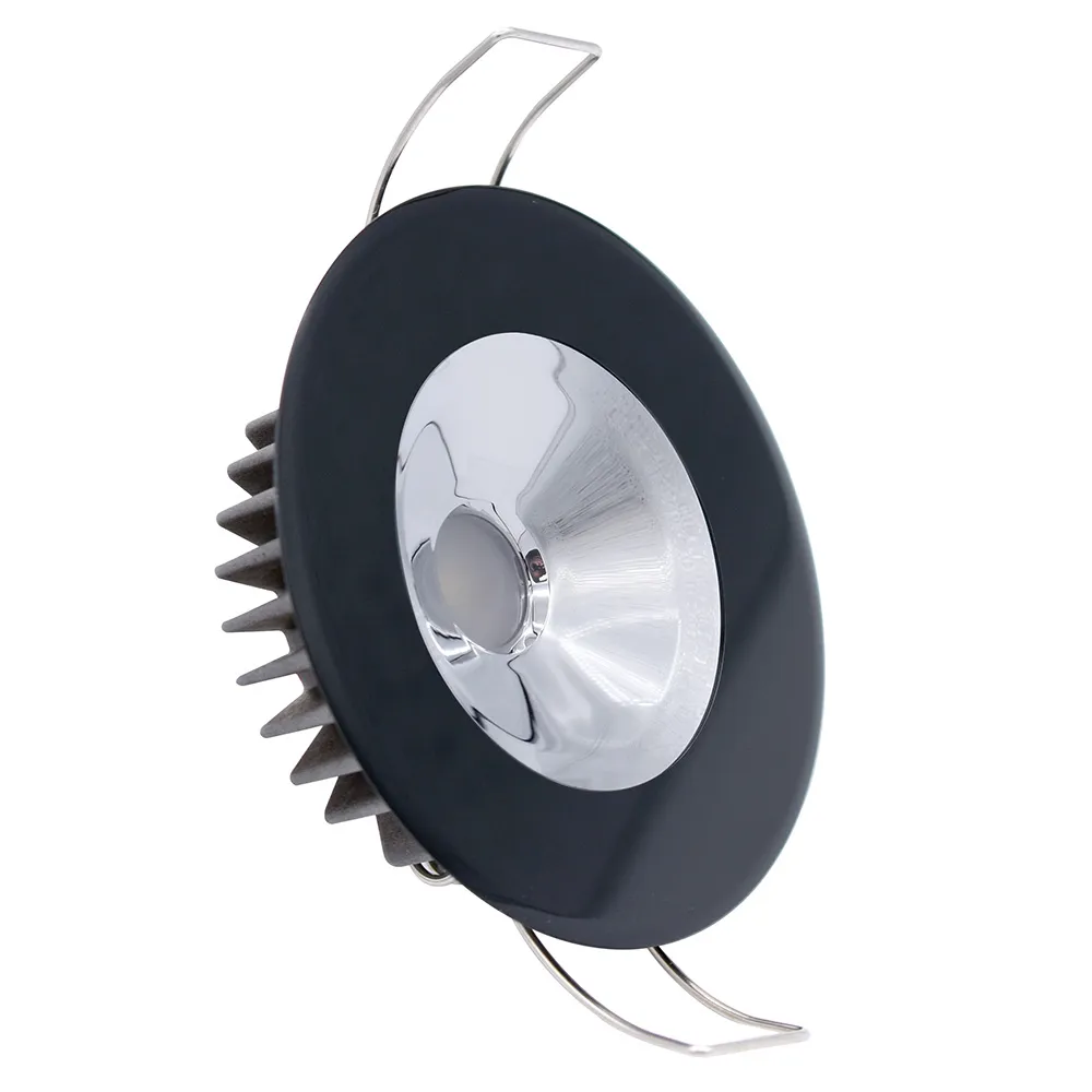 Lumitec 117169 — Lumitec Illusion Flush Mount LED Down Light - Warm White - Dimming - Black Housing - Chrome Reflector