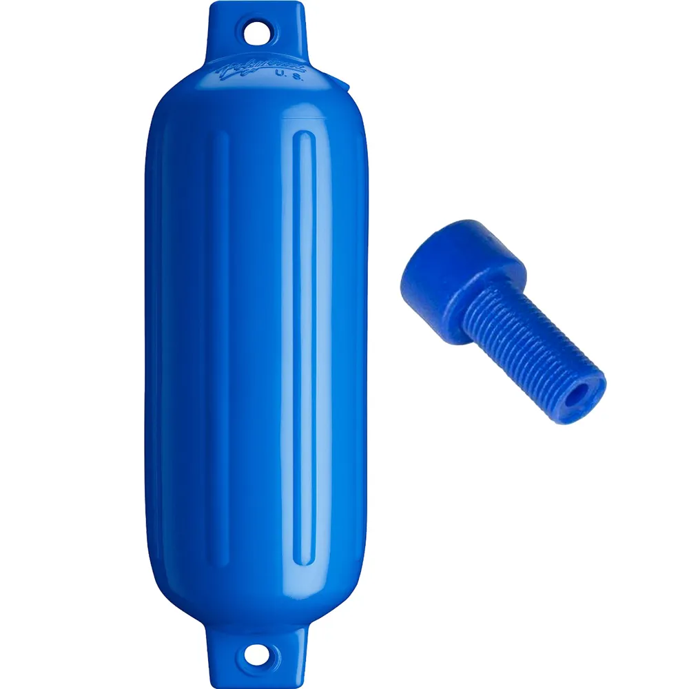 Polyform G-4-BLUEWO — Polyform G-4 Twin Eye Fender 6.5" x 22" - Blue w/Adapter
