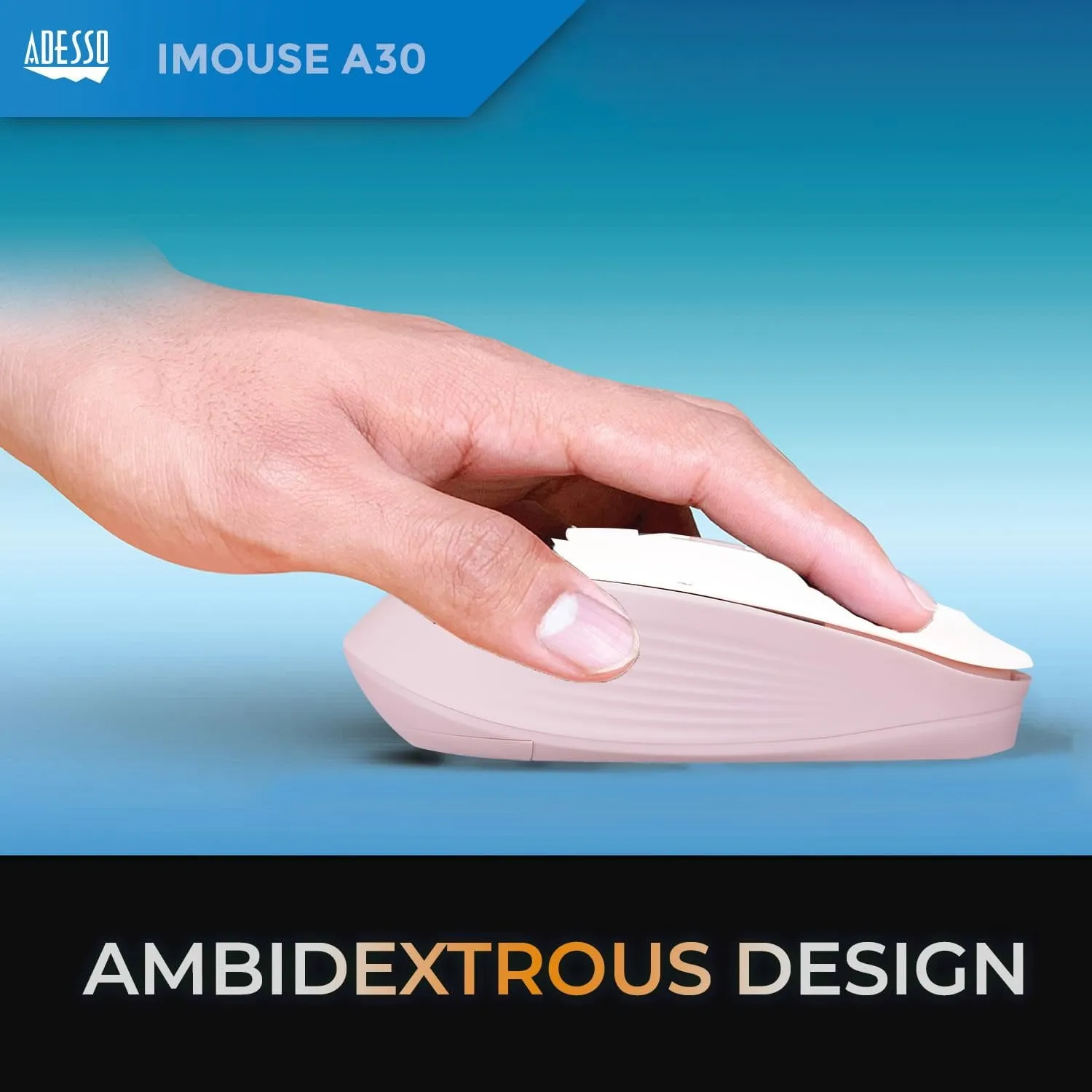Adesso IMOUSEA30P — WIRELESS MOUSE WITH AI COPILOT SHORTCUT BUTTON (PINK)