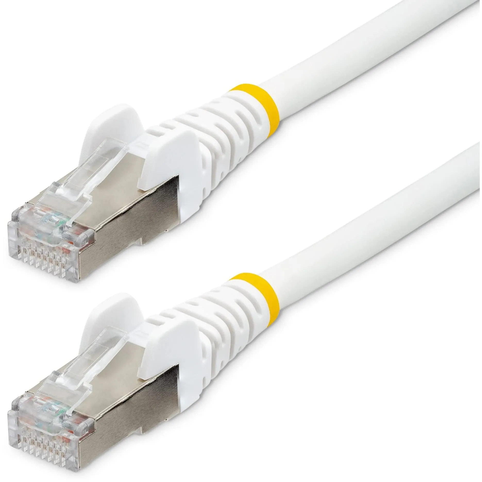 STARTECH NLWH-15F-CAT6A-PATCH — 15FT CAT6A ETHERNET CABLE - WHITE - LOW SMOKE ZERO HALOGEN (LSZH) - 10GBE 500MHZ