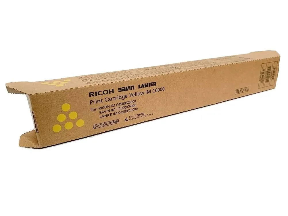 RICOH / Fujitsu 842280 — RICOH YELLOW TONER FOR USE IN IMC4500 IMC6000 ESTIMATED YIELD 22,500 PAGES