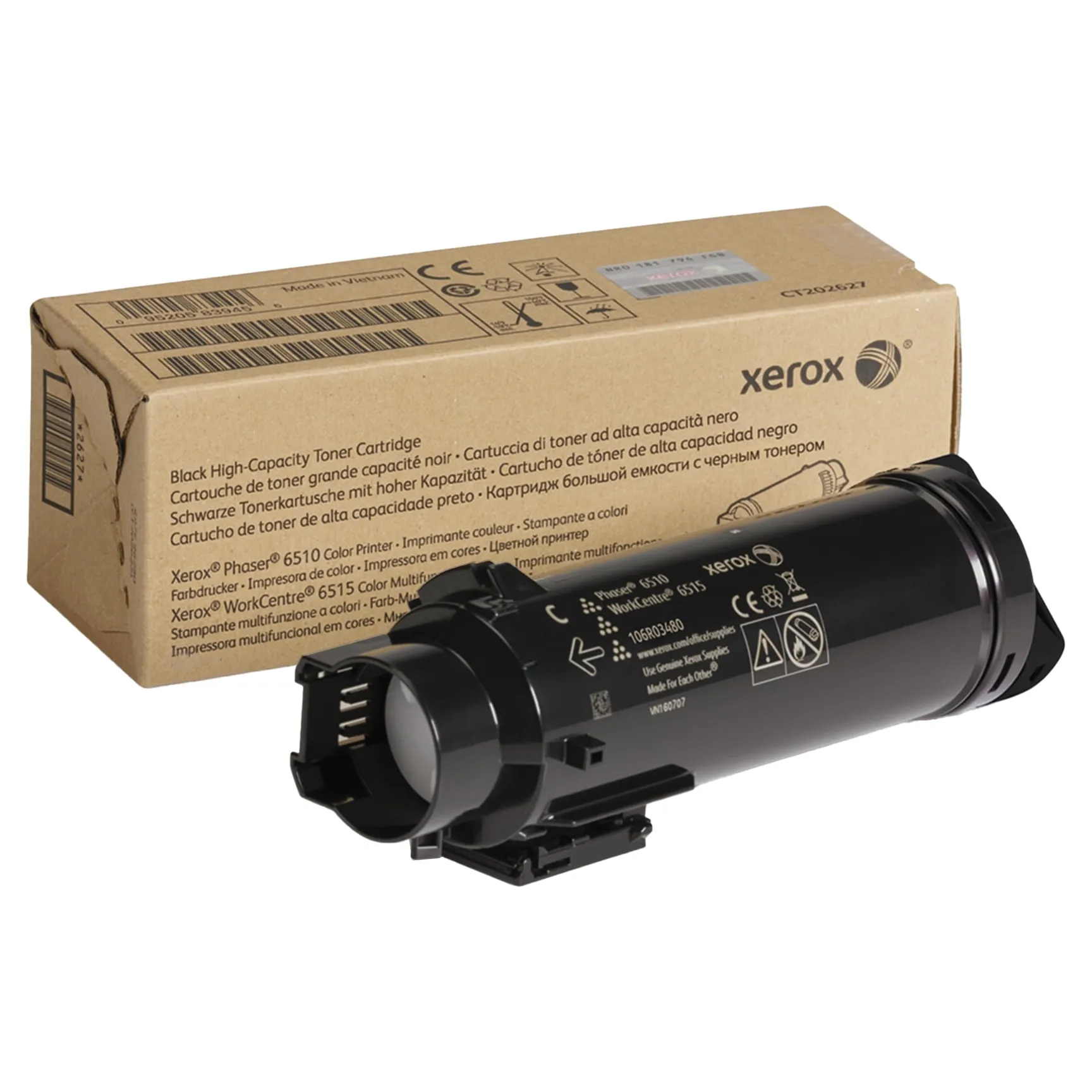 XEROX 106R03480 — GENUINE XEROX BLACK HIGH CAPACITY TONER CARTRIDGE, WORKCENTRE 6515, PHASER 6510,