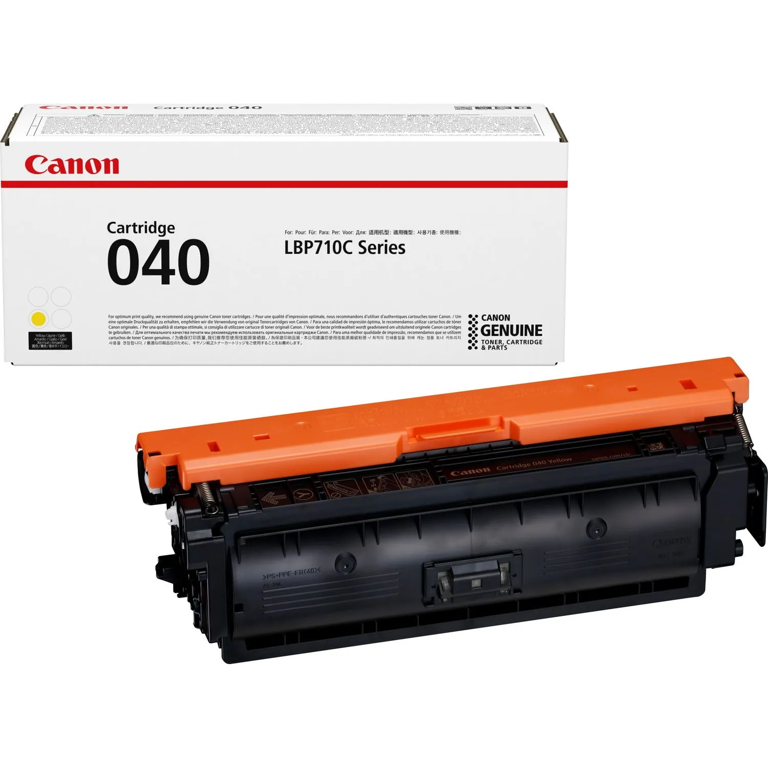CANON 0454C001 — 040 YELLOW TONER CARTRIDGE - FOR USE WITH LBP712CDN - BLACK: YIELDS UP TO 6,300