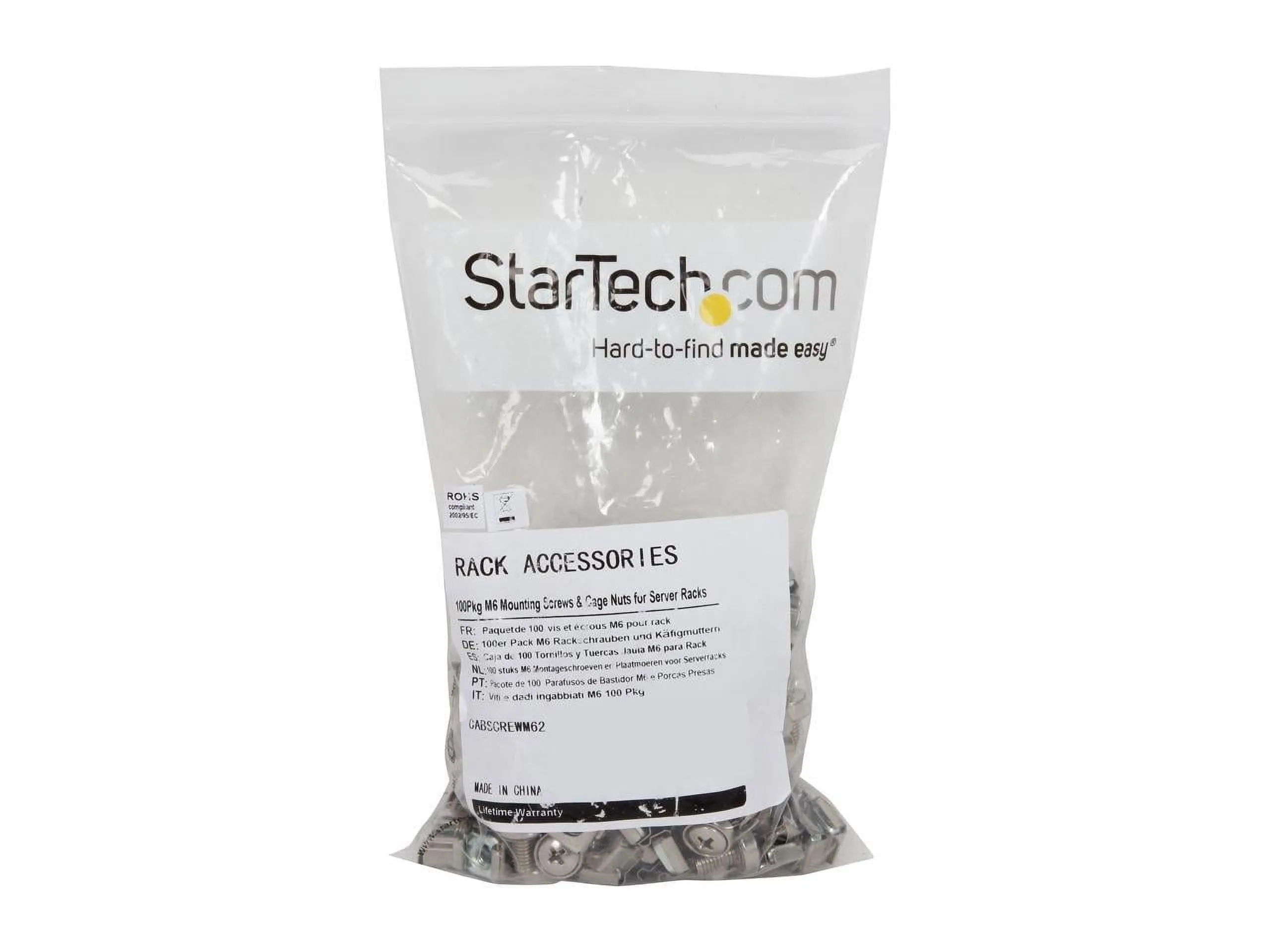STARTECH CABSCREWM62 — INSTALL YOUR RACK-MOUNTABLE HARDWARE SECURELY WITH THESE HIGH QUALITY SCREWS AND
