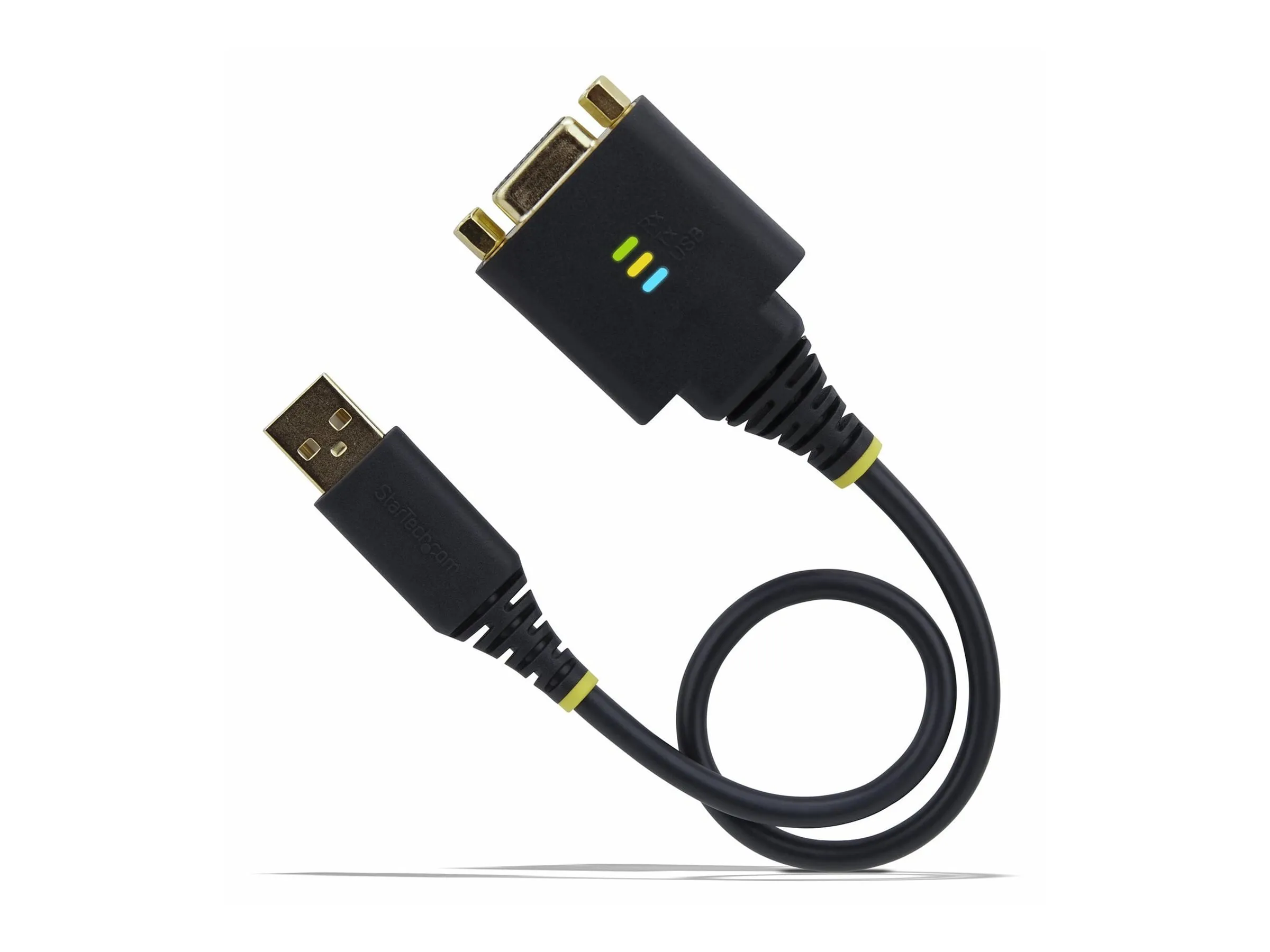STARTECH 1P1FFCN-USB-SERIAL — 1FT (30CM) USB TO NULL MODEM SERIAL ADAPTER CABLE, COM RETENTION, FTDI, USB-A TO