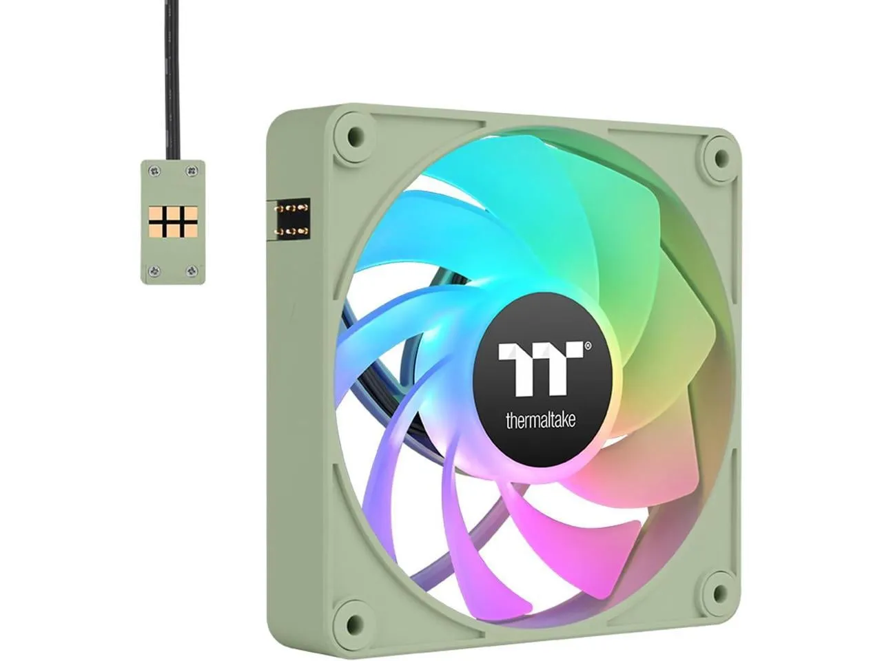 Thermaltake CL-F198-PL12MG-A — THERMALTAKE CT120 EX REVERSE ARGB SYNC PC COOLING FAN (3-FAN PACK) - MATCHA GREE