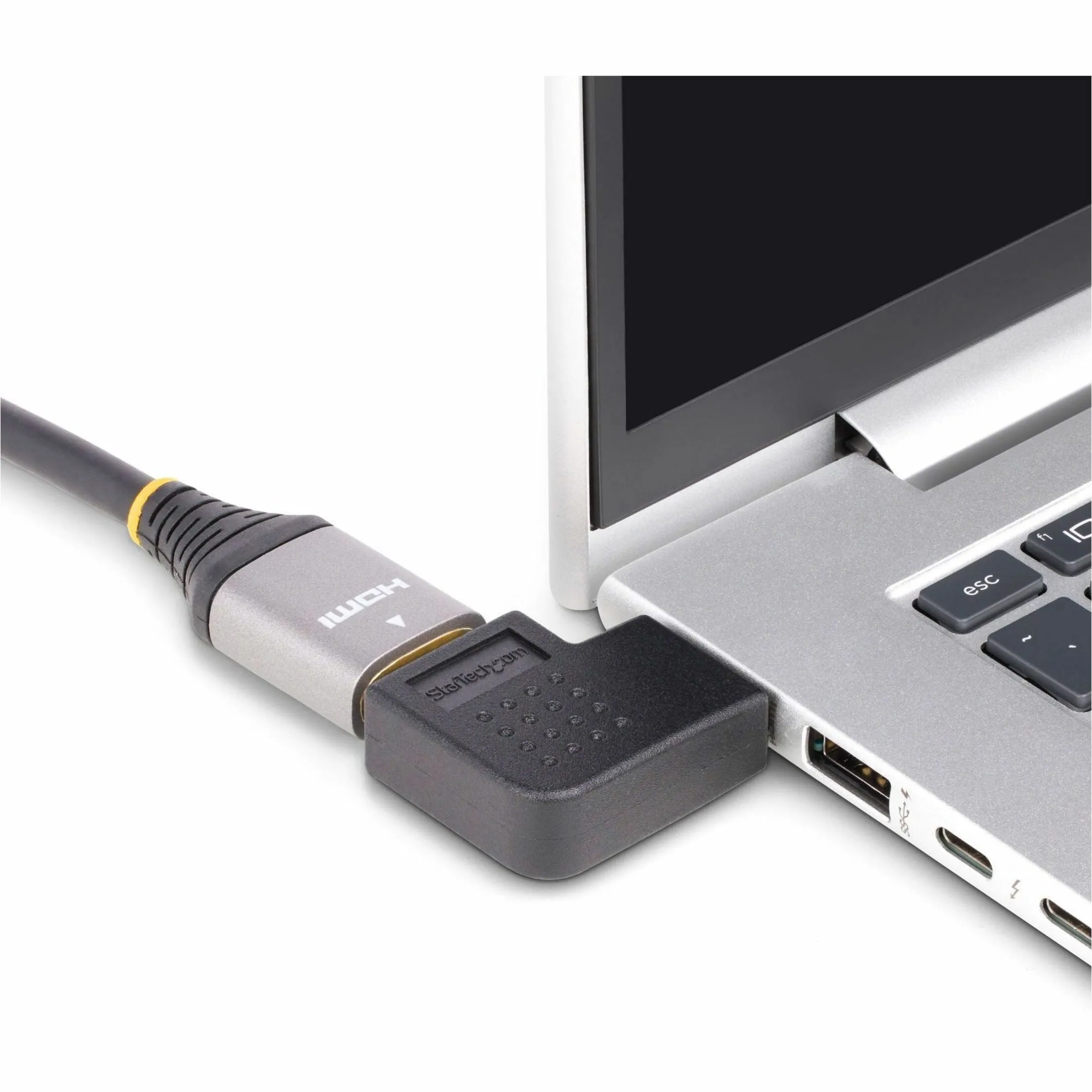 STARTECH HDMI2HDMIMFRA — RIGHT ANGLE HDMI 2.0 ADAPTER, MALE TO FEMALE, HORIZONTAL 90-DEGREE ANGLED HDMI P