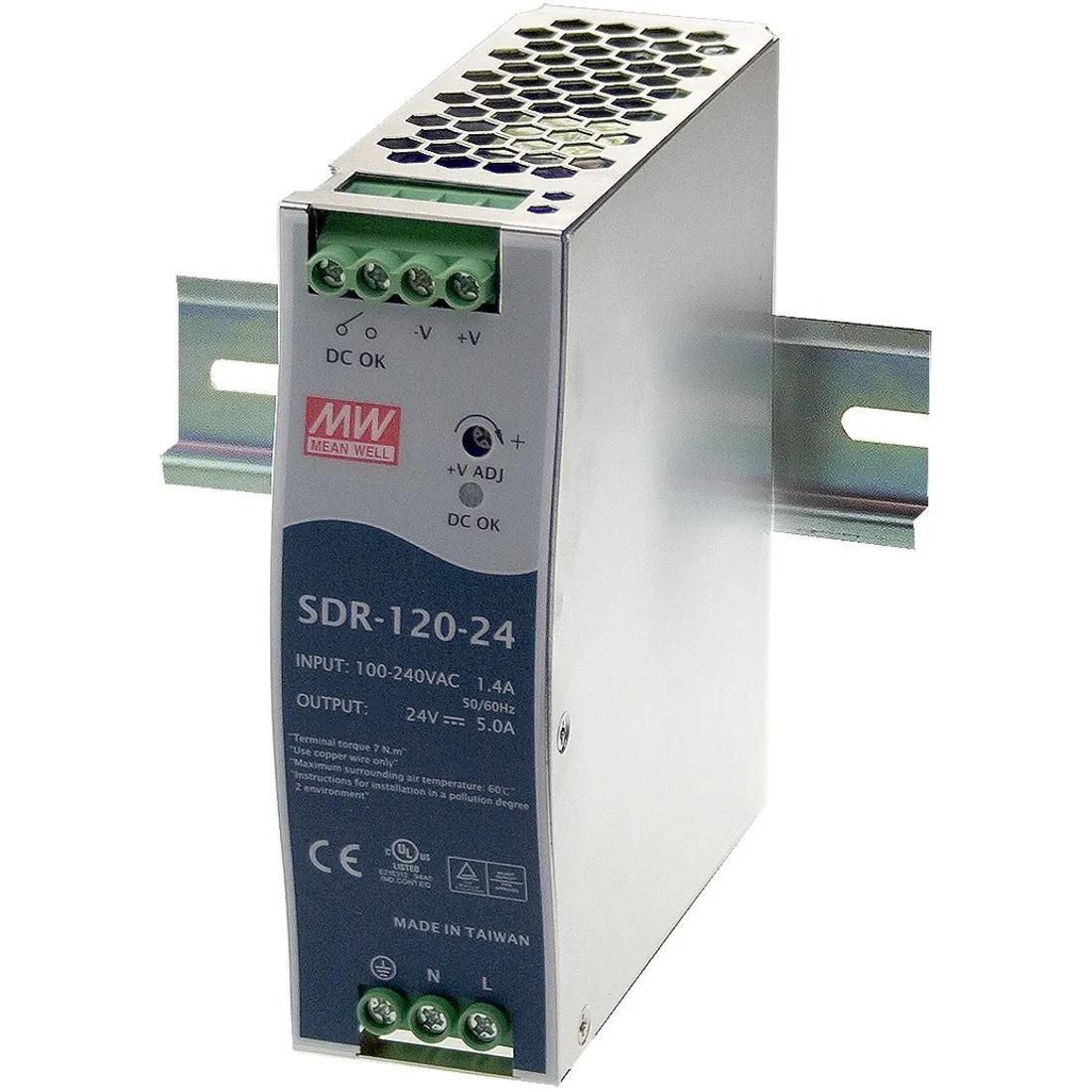 BLACK BOX CORPORATION SDR-240-48 — DIN RAIL INDUSTRIAL POWER SUPPLY - 240W,