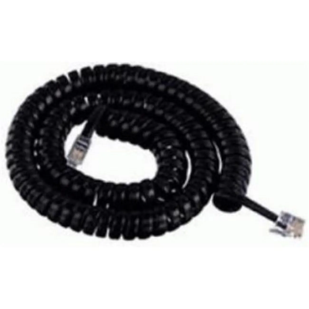 International Connectors and Cable Corp. ICHA444012-FBK — 12 Ft Modular Coiled Handset Cord with 1.5 Inch Lead