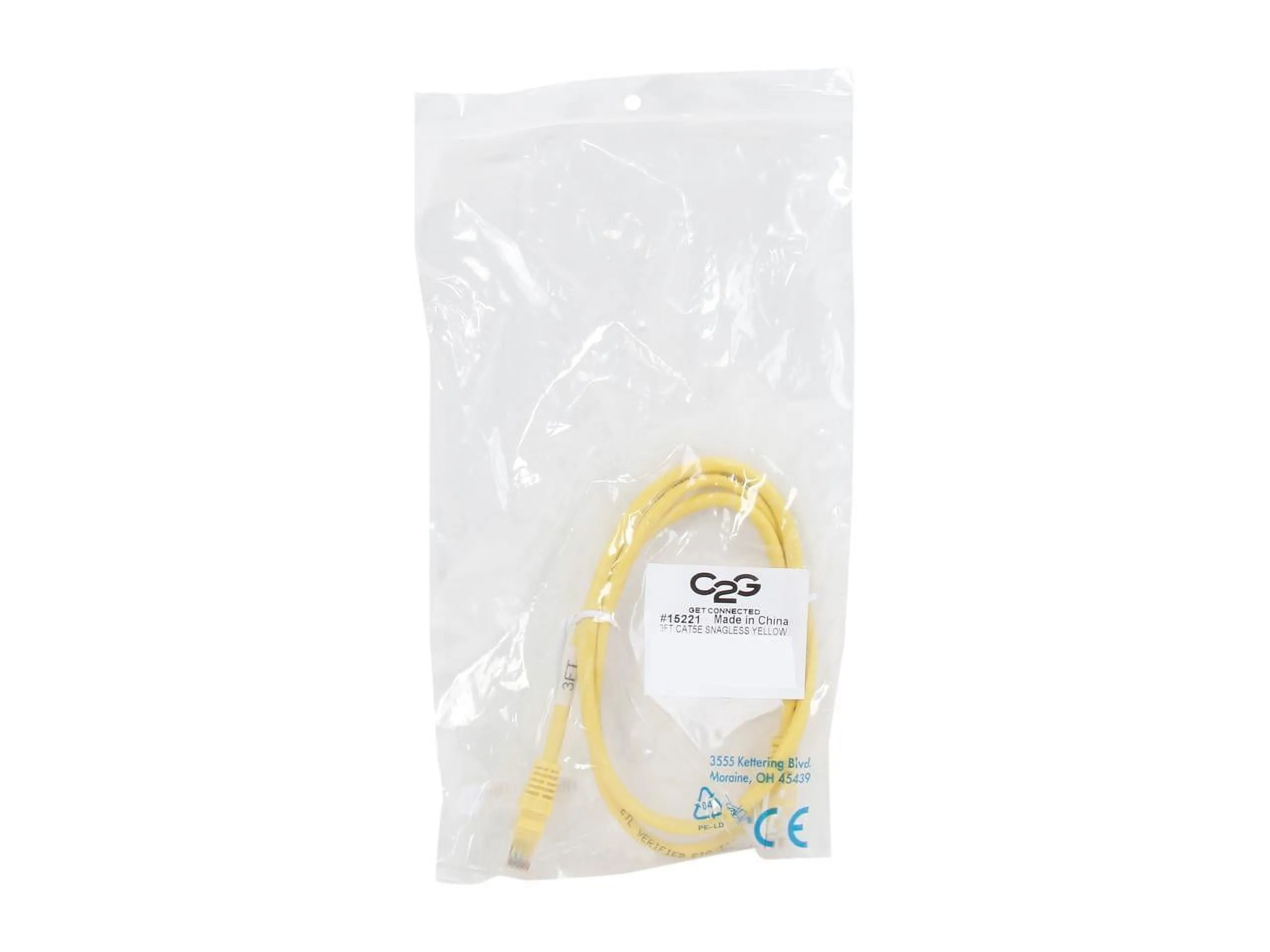 C2G 15221 — ETHERNET CABLE - UNSHIELDED TWISTED PAIR (UTP) - MALE LEFT GENDER - MALE RIGHT G