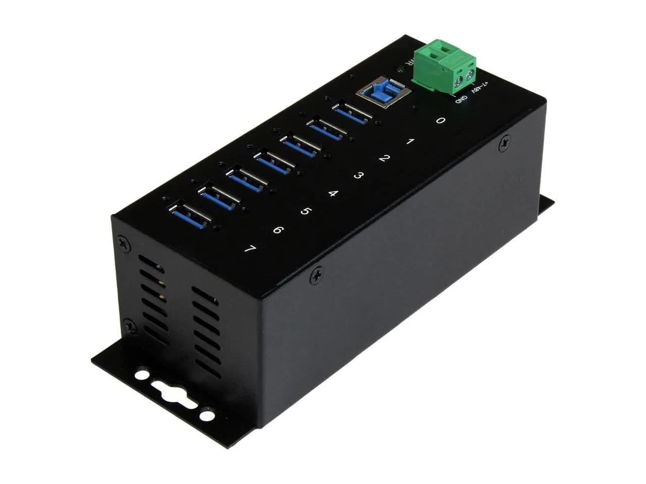 STARTECH ST7300USBME — ADD SEVEN USB 3.0 PORTS WITH THIS DIN RAIL OR SURFACE-MOUNTABLE METAL HUB - 15KV