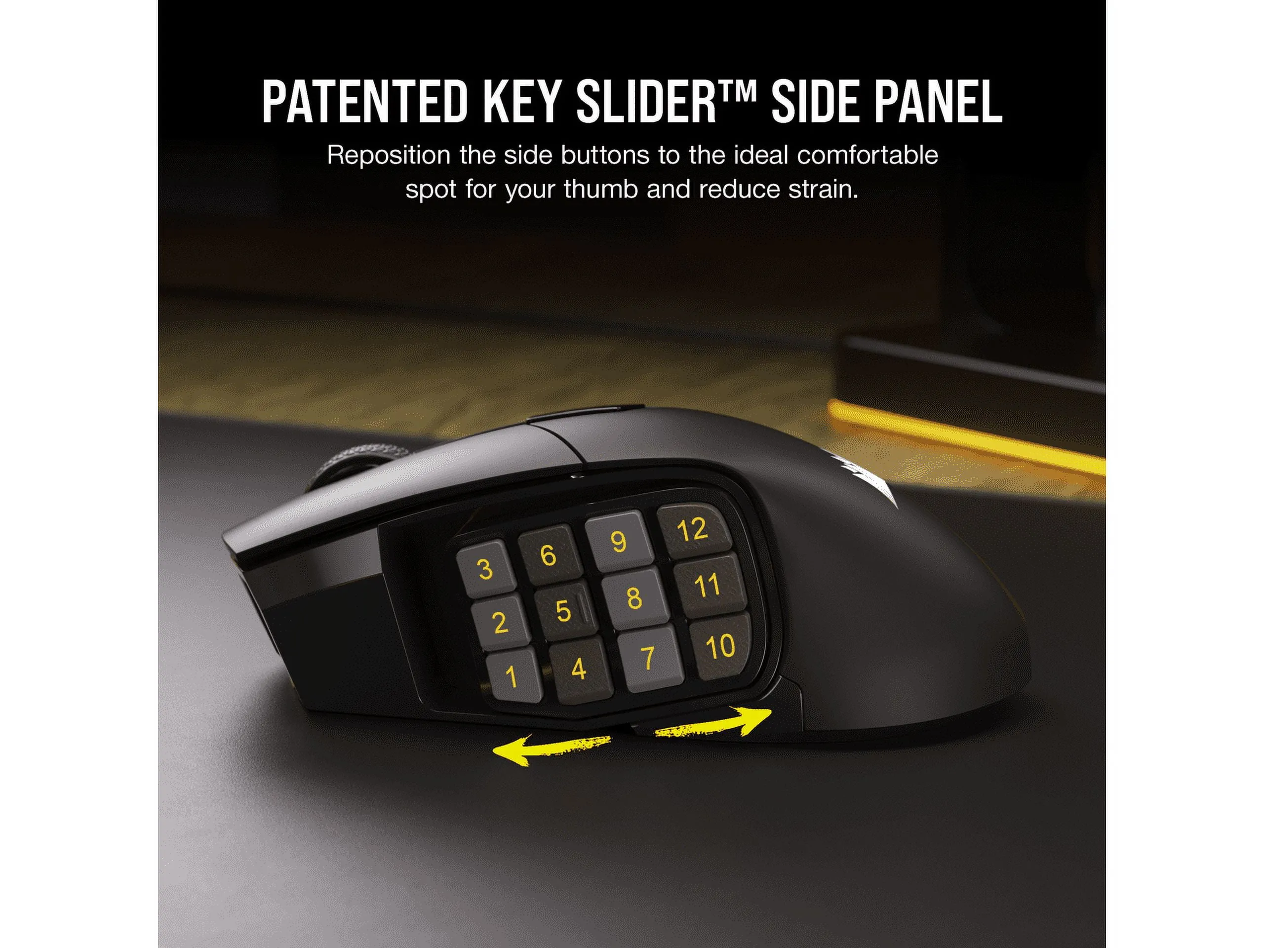 Corsair CH-9314311-NA — CORSAIR SCIMITAR ELITE WIRELESS GAMING MOUSE, WIRELESS, BACKLIT RGB LED, 26000 D