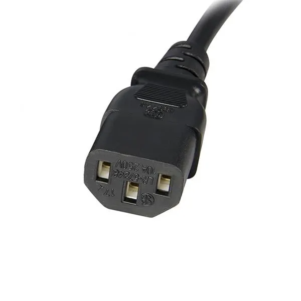 STARTECH PXT10010 — AC POWER CORD 10FT (3M) 18AWG POWER SUPPLY EXTENSION CABLE IEC 60320 C14 TO IEC